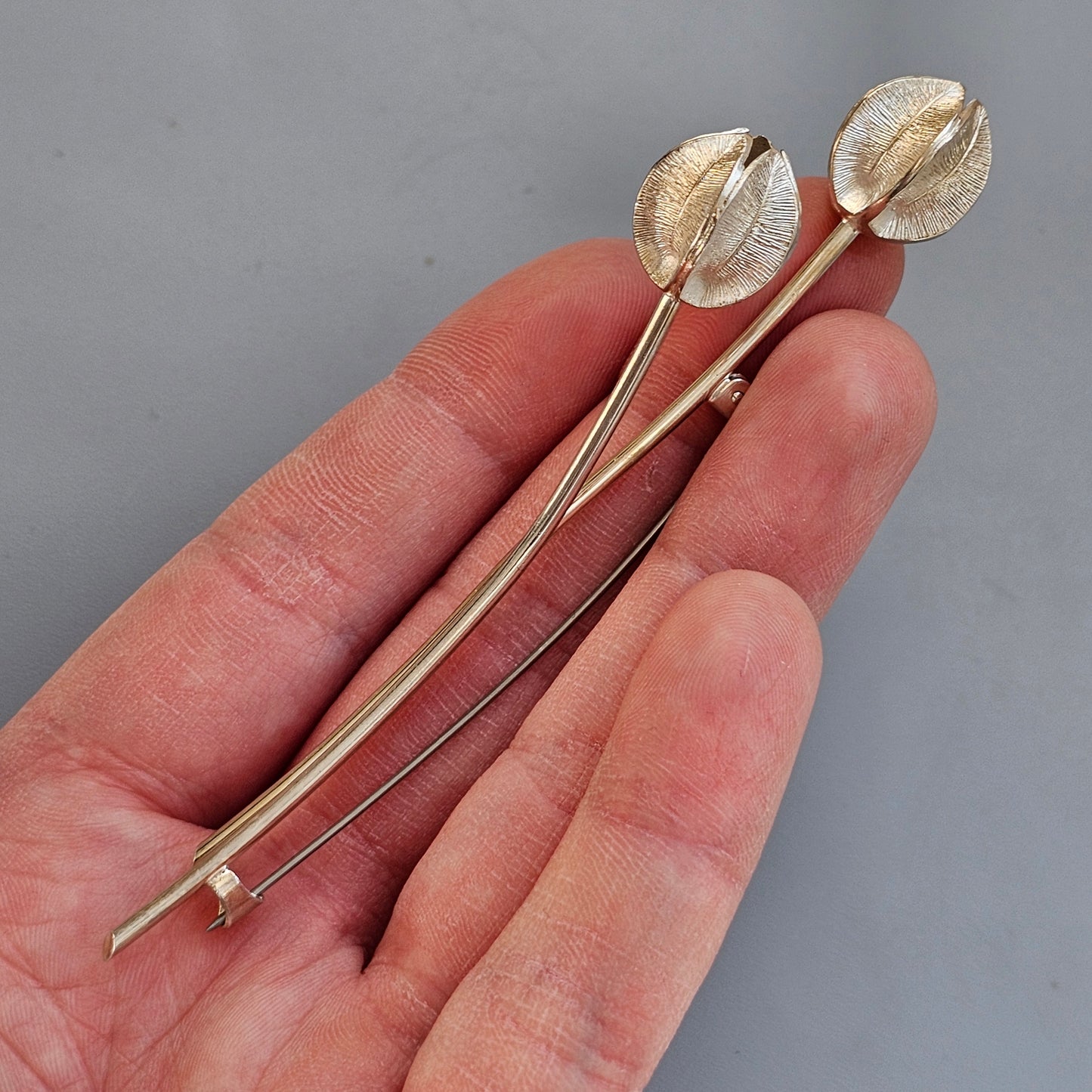 Modern Finnish Sterling Silver Snowflower Lumikukka Brooch by Kalevala Koru