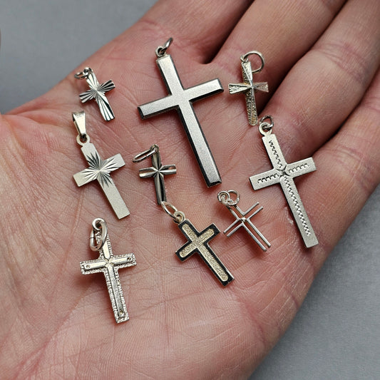 Vintage Finnish Modernist Style Silver Cross Pendant