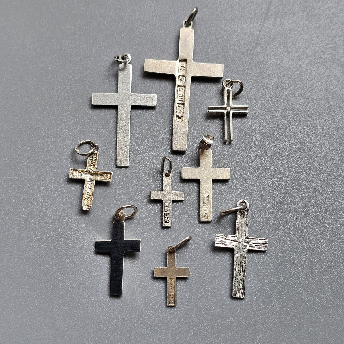 Vintage Finnish Modernist Style Silver Cross Pendant