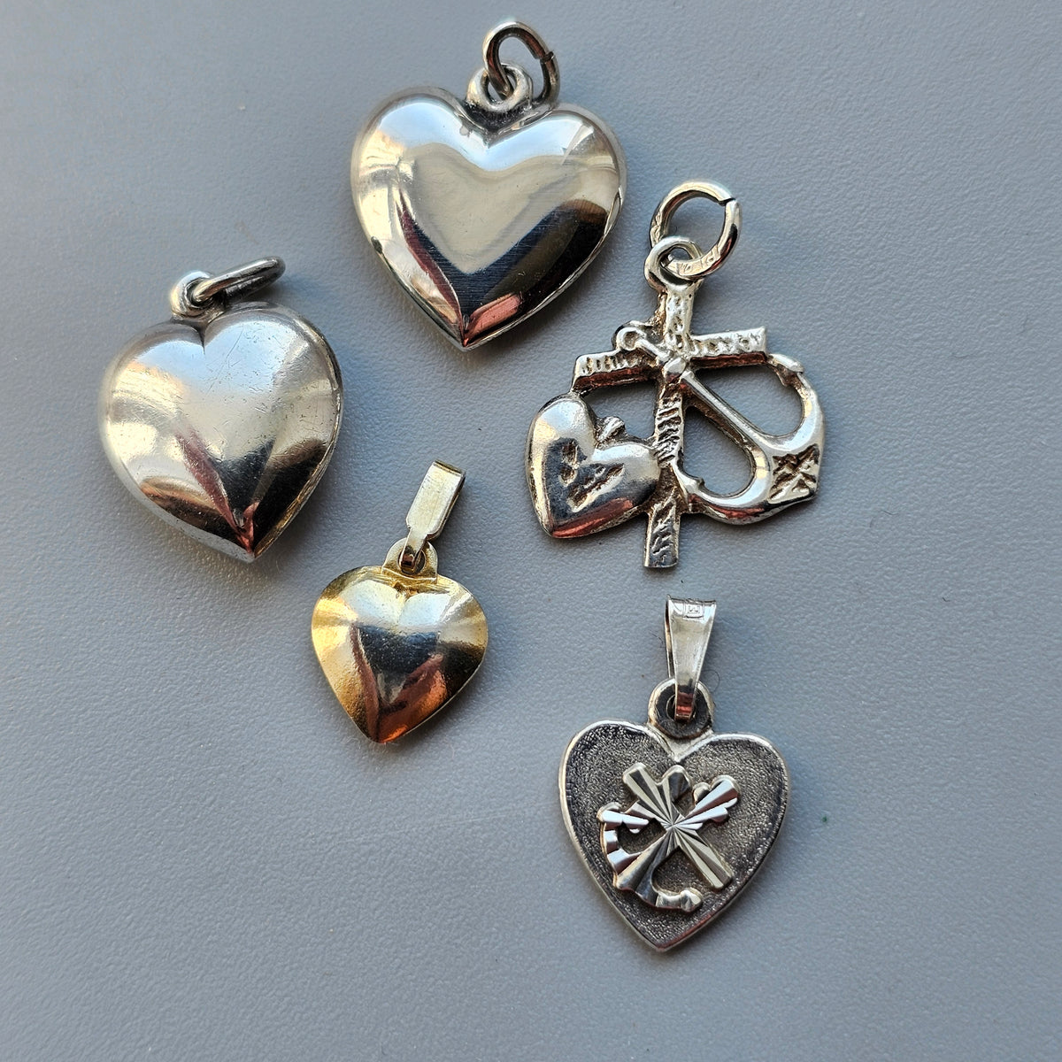 Small Vintage Finnish Silver Heart Necklace Pendant Choose Design