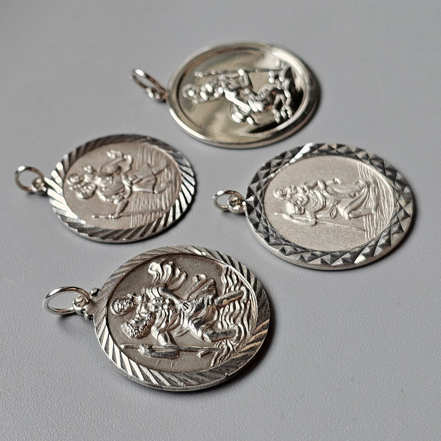 Vintage Silver Saint Christopher Necklace Pendants – Travel Protection Medals, Choice of Designs