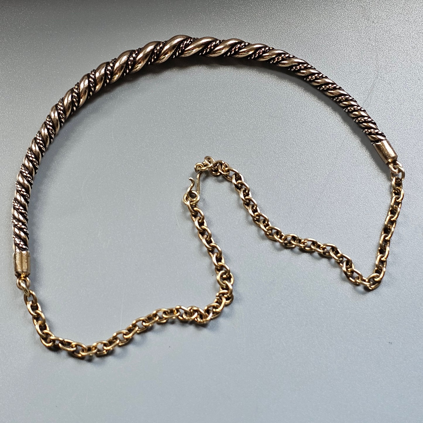 Viking Style Bronze Necklace – Kalevala Koru Halikko Design, Finnish Vintage Twisted Necklet