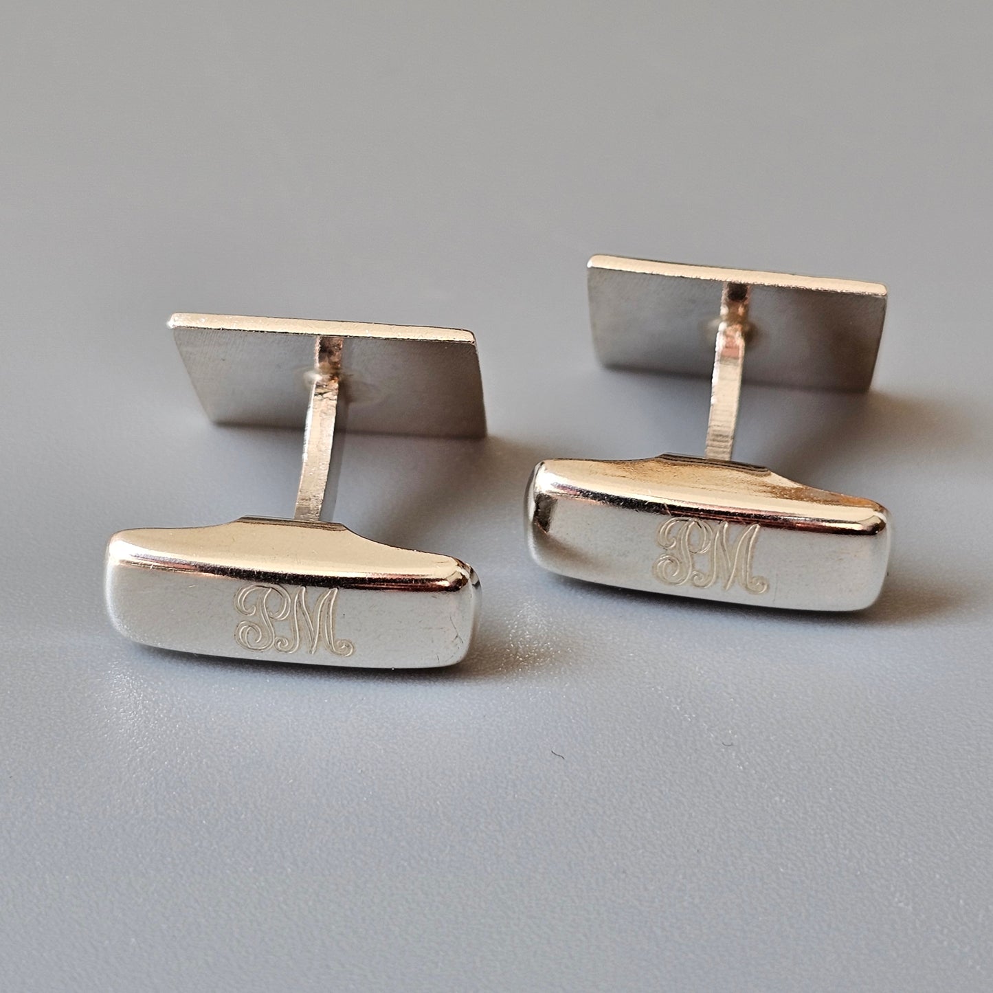 Vintage 1970s Textured Modernist Finnish Silver Cufflinks by Rauno Oma Mättö 1975