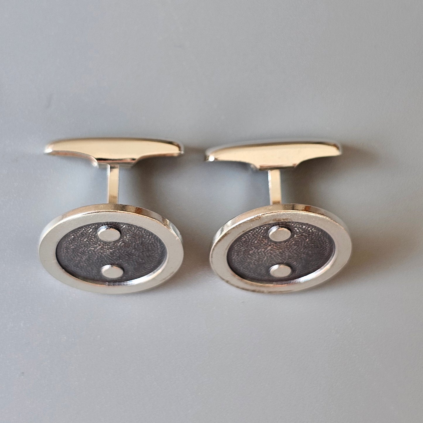 Vintage 1980s Finnish Silver Button Cufflinks by Rauno Oma Mättö 1986