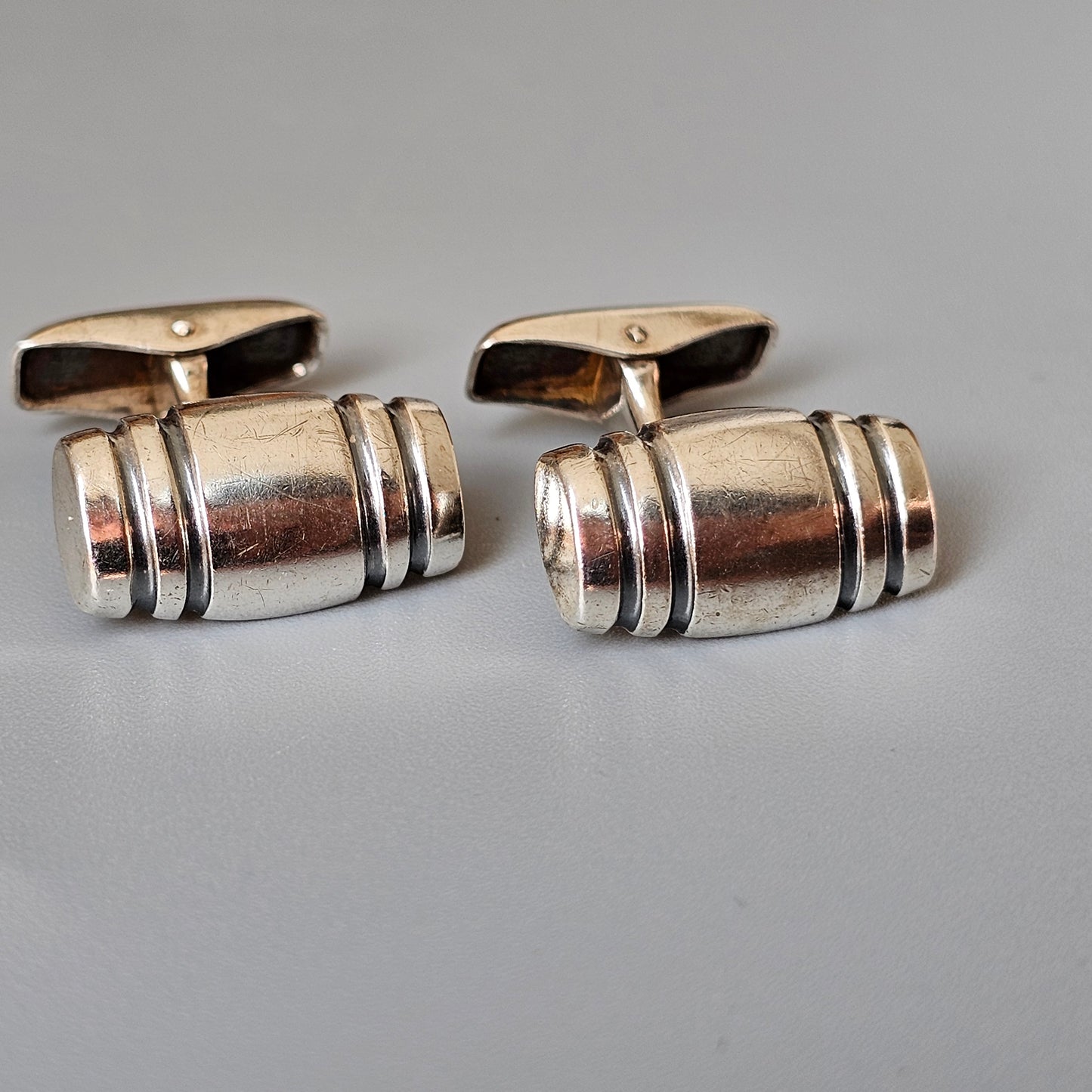Vintage 1950s Finnish Modernist Silver Cufflinks by Elis Kauppi & Kupittaan Kulta 1959