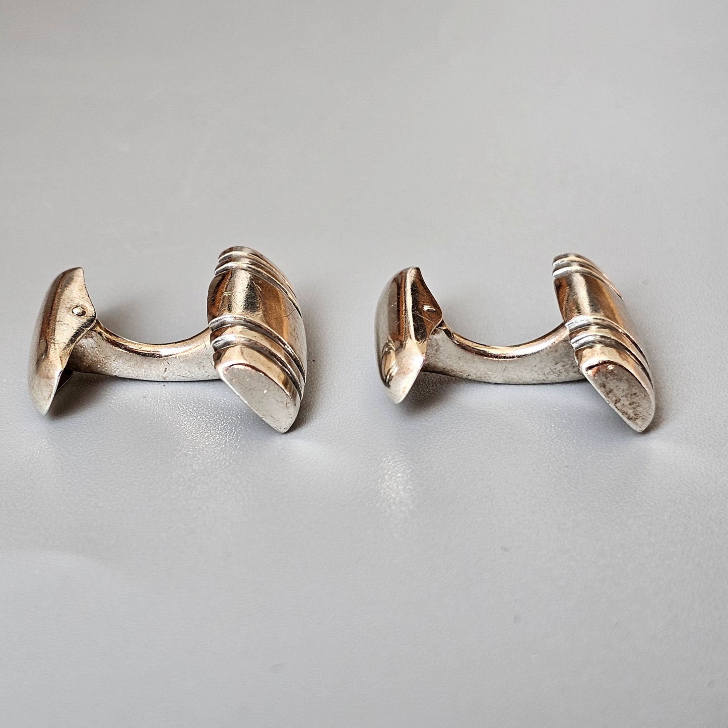 Vintage 1950s Finnish Modernist Silver Cufflinks by Elis Kauppi & Kupittaan Kulta 1959