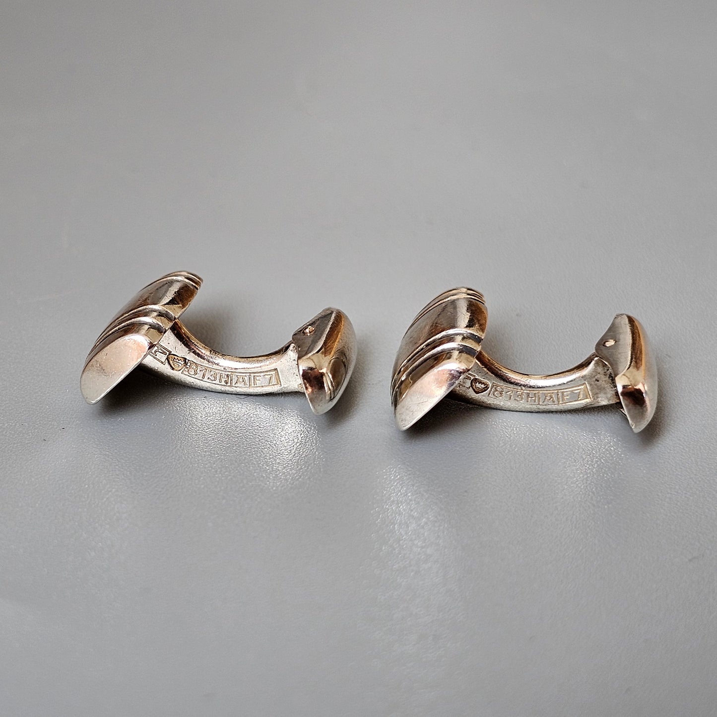 Vintage 1950s Finnish Modernist Silver Cufflinks by Elis Kauppi & Kupittaan Kulta 1959
