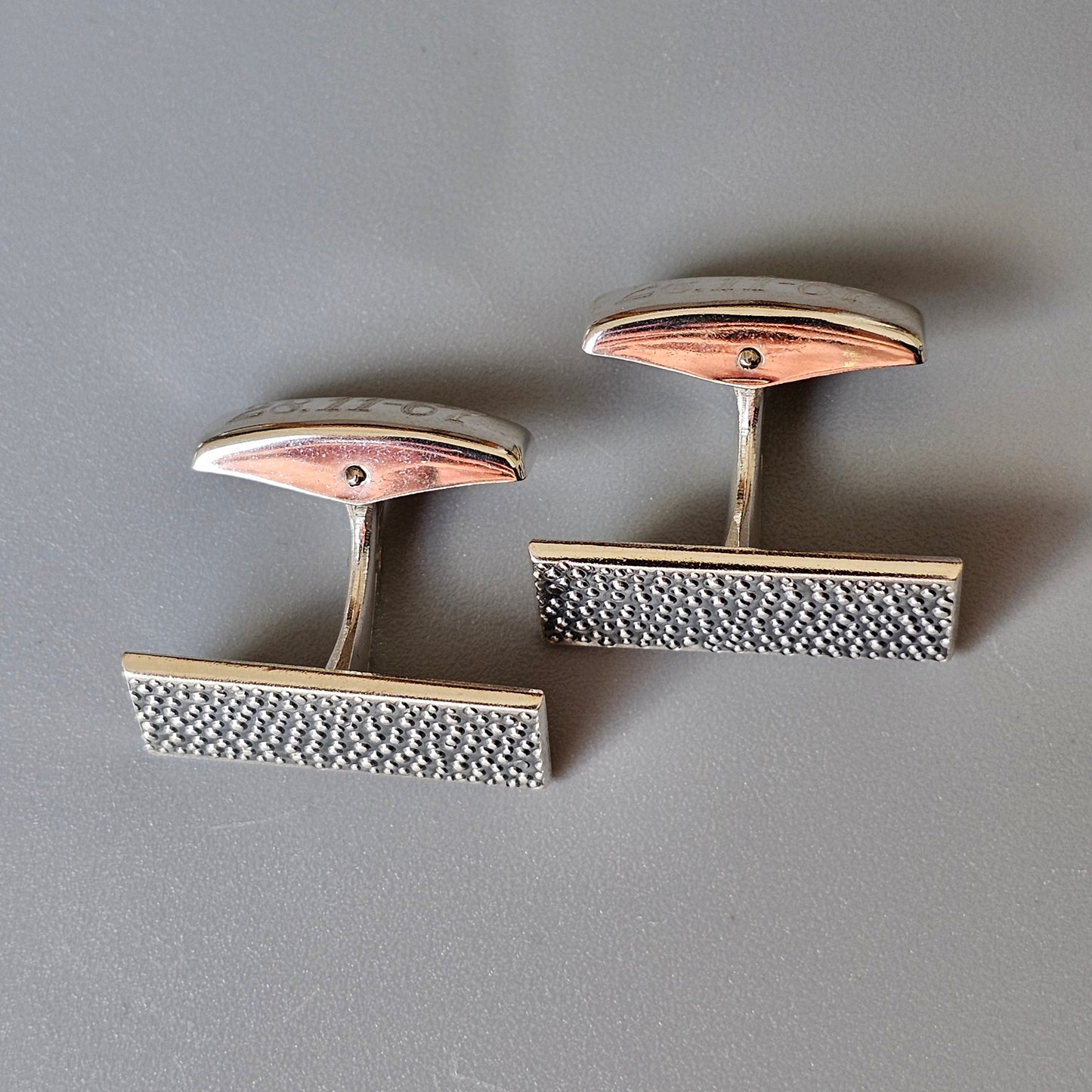 Vintage 1960s Mid-Century Modern Rectangle Finnish Silver Cufflinks by Lauri Alm