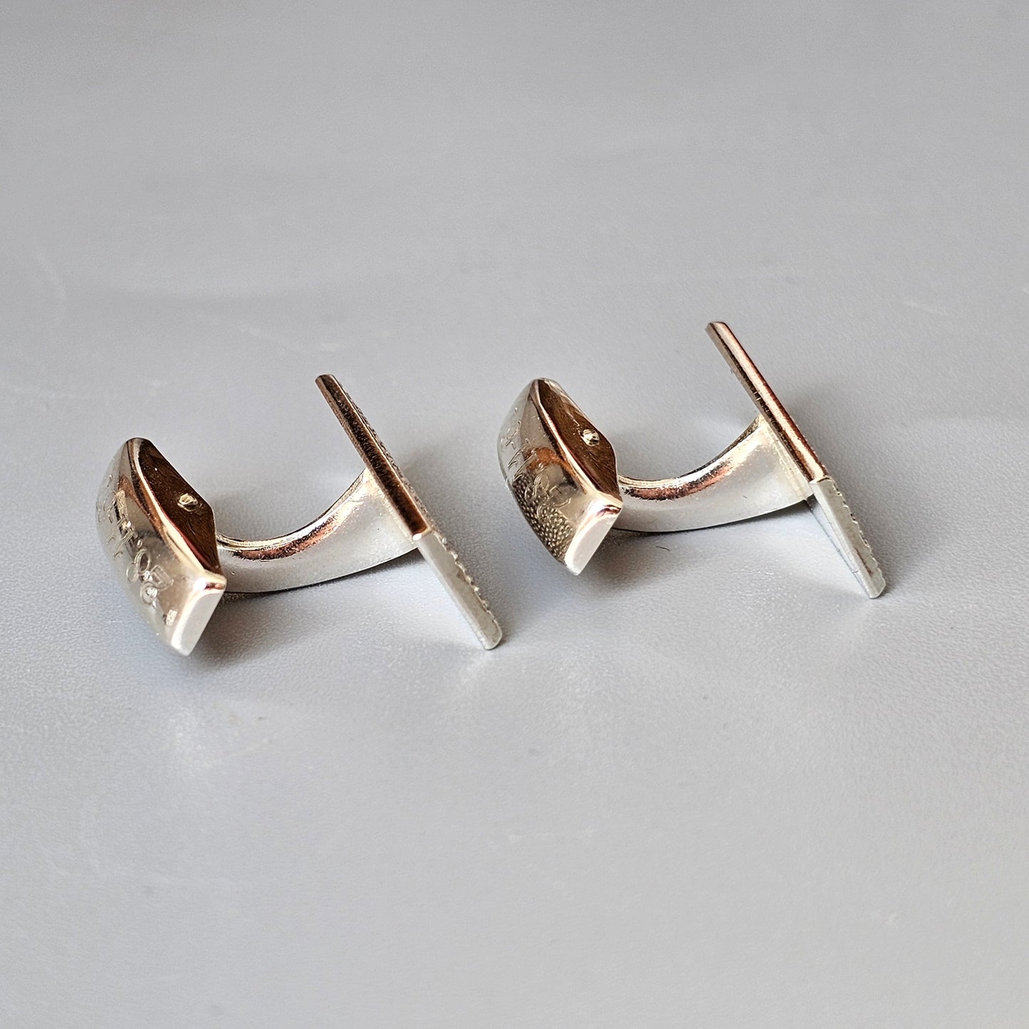Vintage 1960s Mid-Century Modern Rectangle Finnish Silver Cufflinks by Lauri Alm