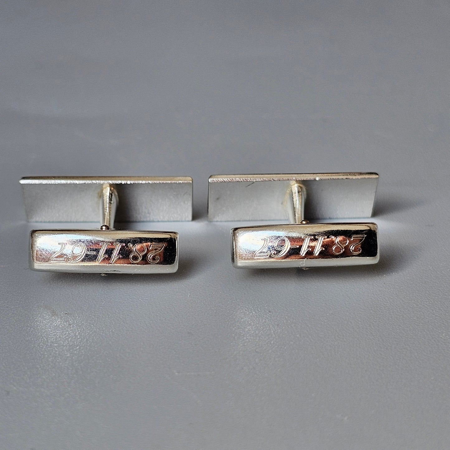 Vintage 1960s Mid-Century Modern Rectangle Finnish Silver Cufflinks by Lauri Alm