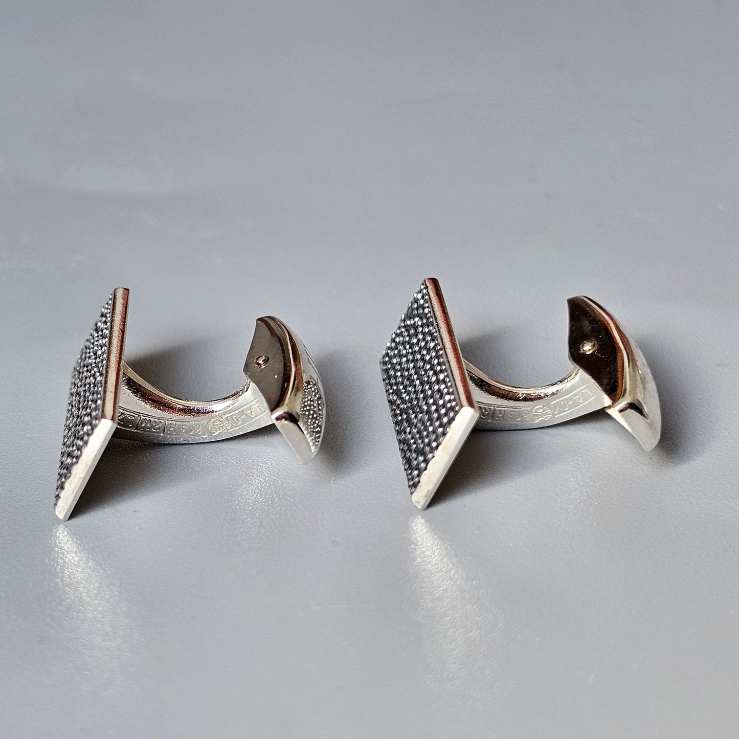 Vintage 1960s Mid-Century Modern Rectangle Finnish Silver Cufflinks by Lauri Alm
