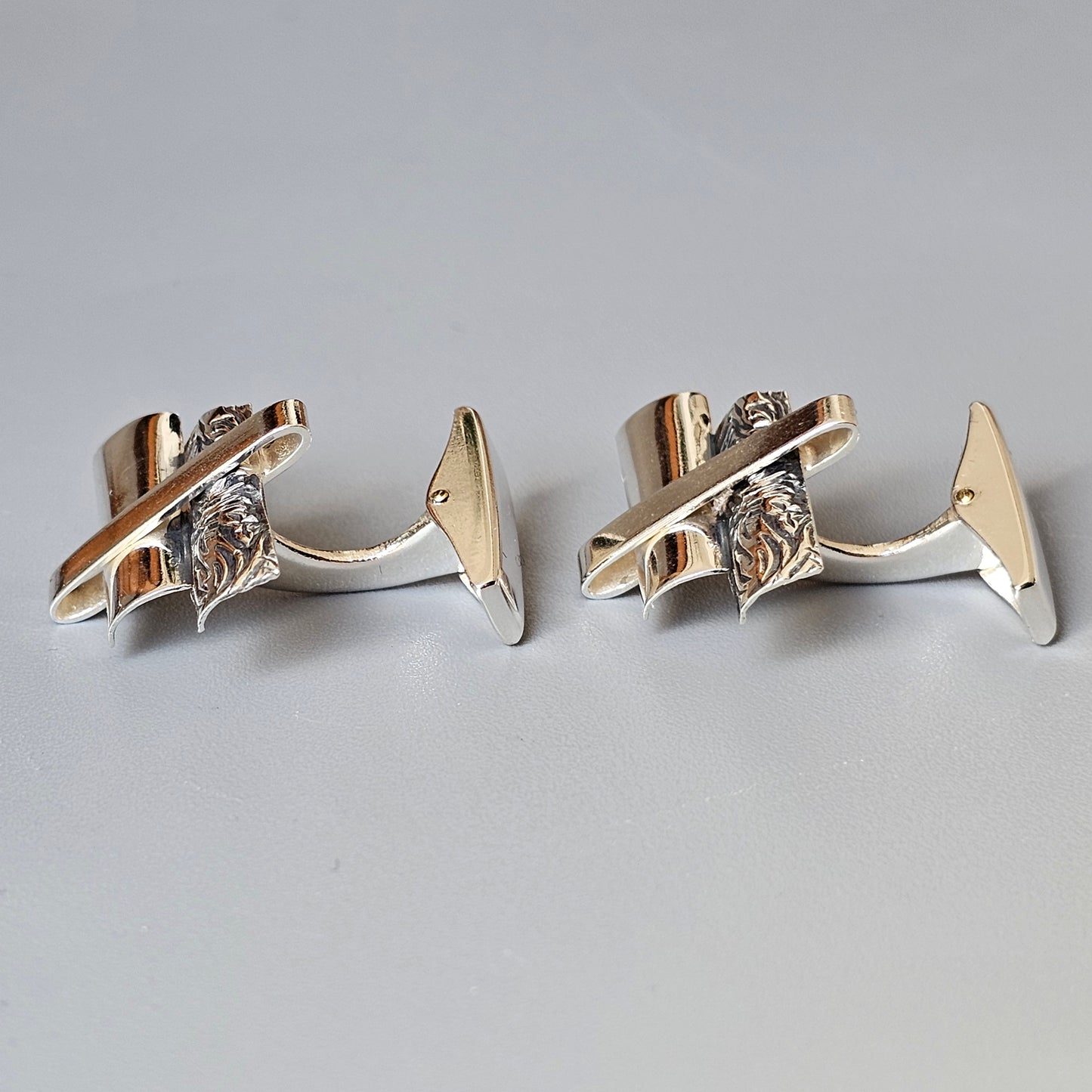 Vintage 1960s Modernist Silver Cufflinks by Finnish Kuopion Kultaseppä 1969