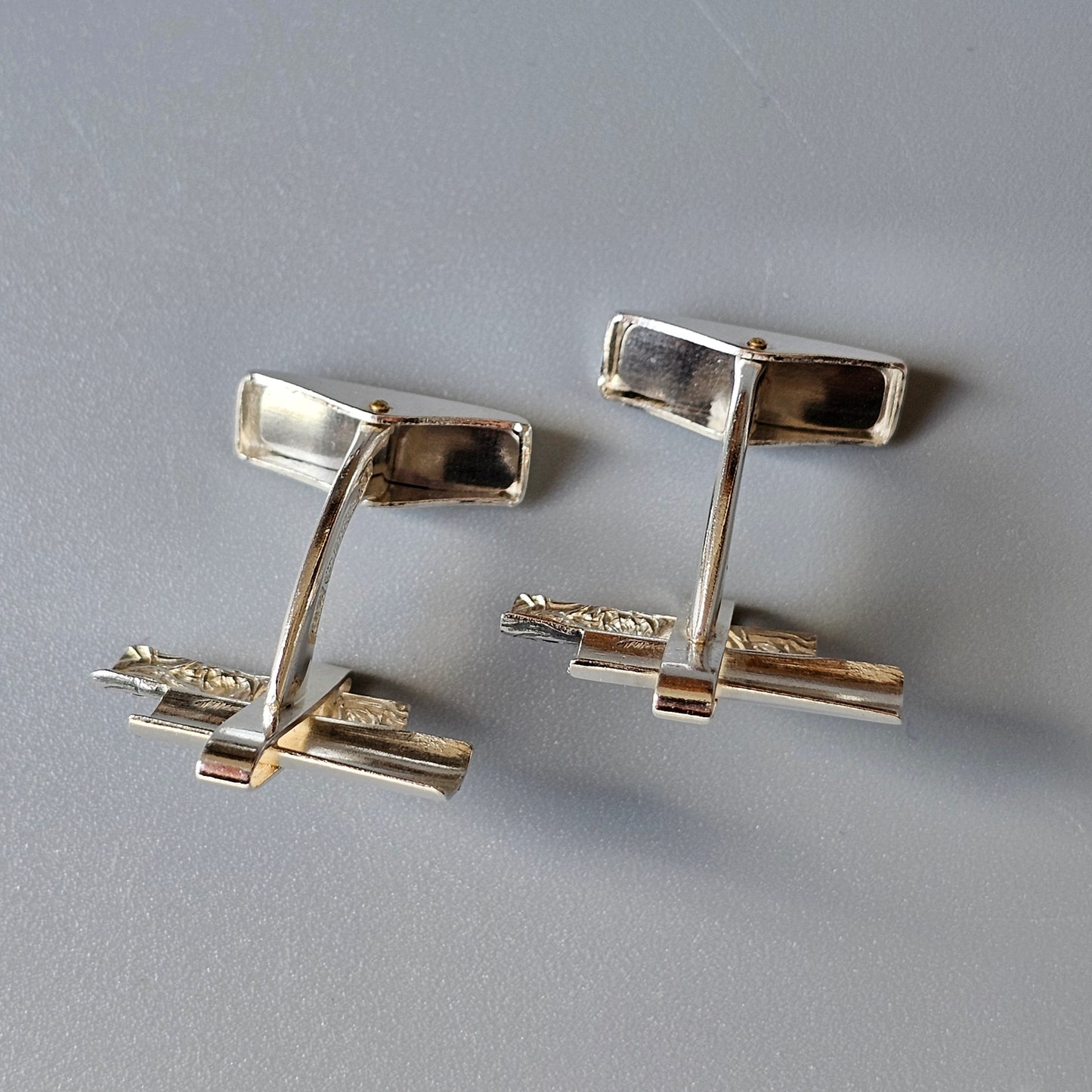 Vintage 1960s Modernist Silver Cufflinks by Finnish Kuopion Kultaseppä 1969