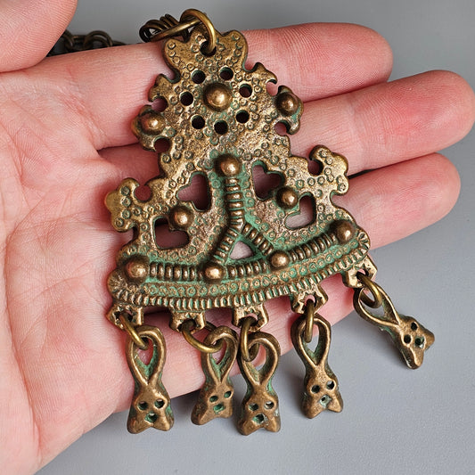 Kalevala Koru’s Viking Style Bronze Karkun Necklace - Medieval Design from Finland