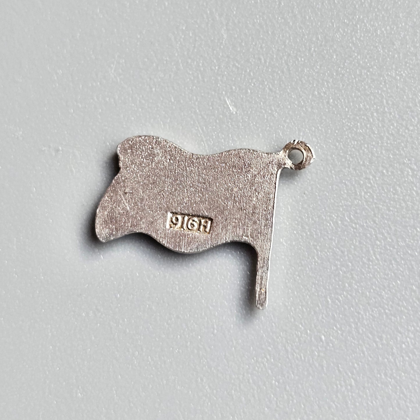 Vintage Finnish Silver Enamel Flag Travel Charm