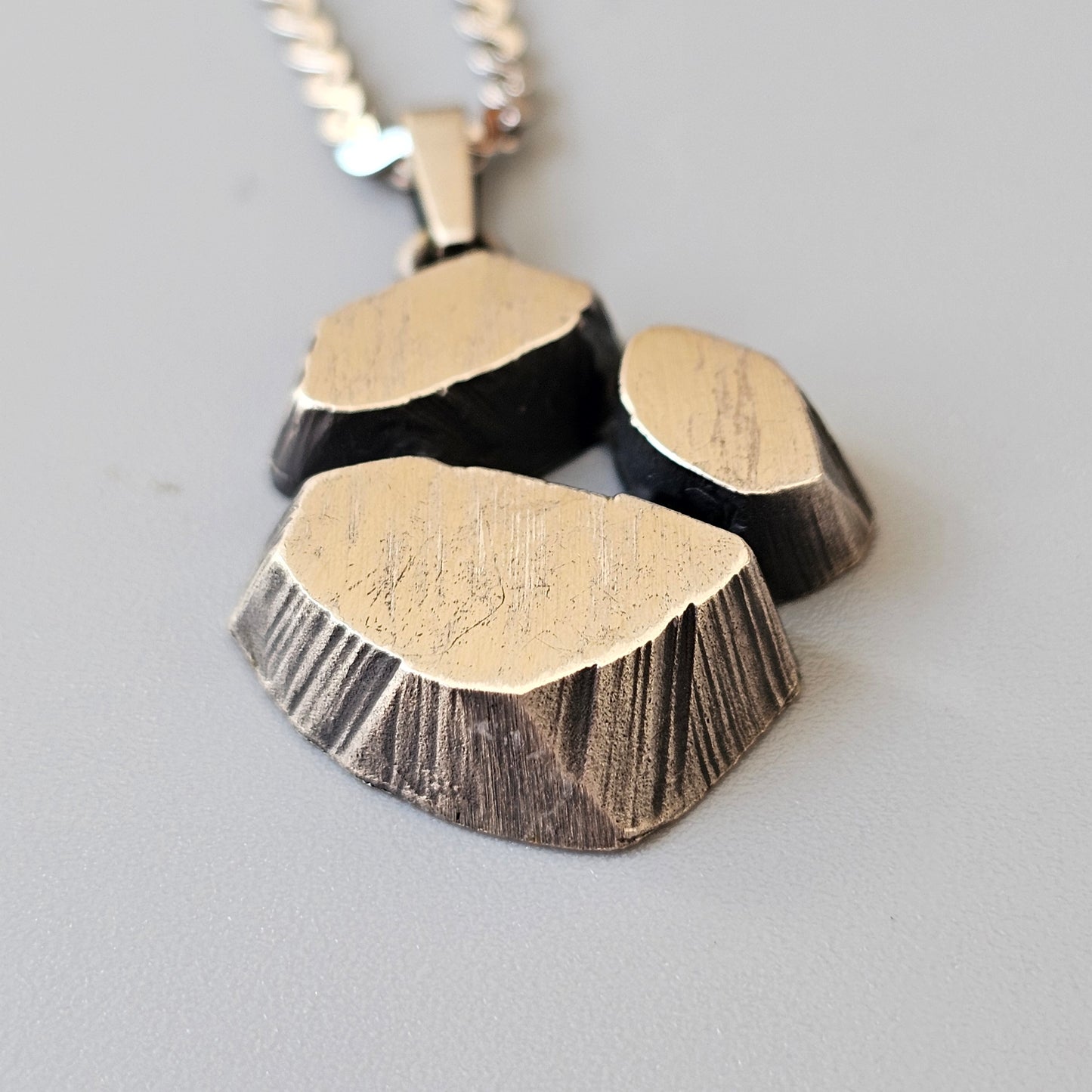 Vintage 1980s Silver Necklace Pendant by Karl Laine Finnfeelings Brutalist Style