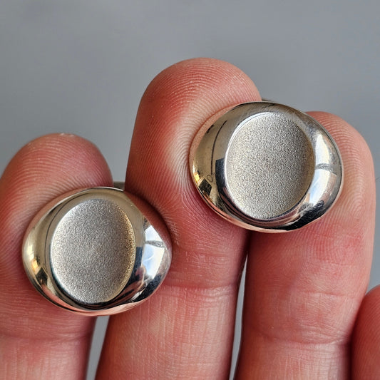 Contemporary Finnish Sterling Silver Modernist Style Cufflinks by Kultakeskus