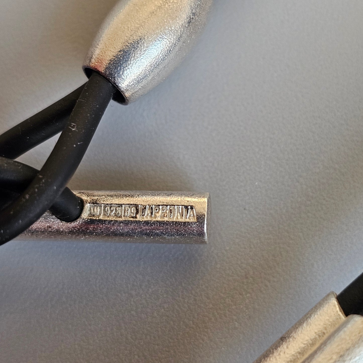 Finnish Lapponia Sterling Silver & Rubber Necklace Necklet & Bracelet by Christophe Burger Chriss-Cross Chokey 2003