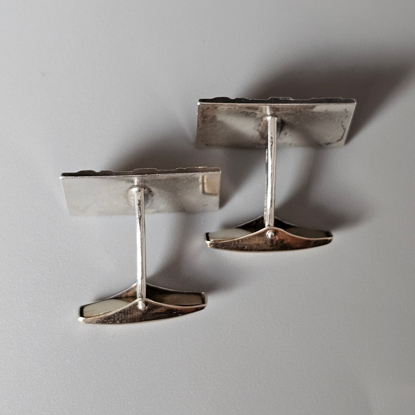 Finnish Modernist Goldwashed 830 Silver Cufflinks by Ilves Kulta 1974