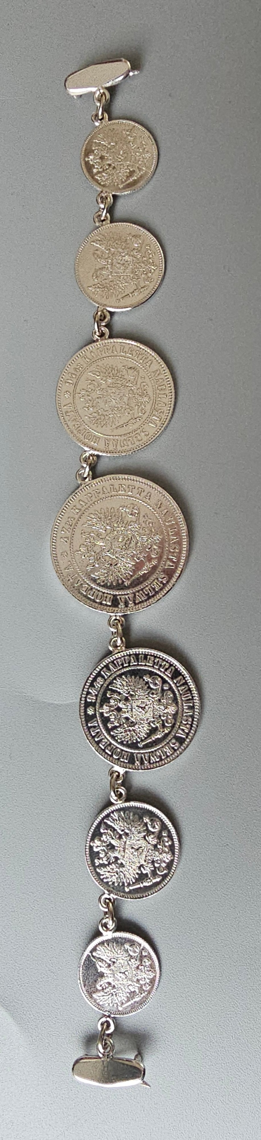 Antique Finnish Silver Coin Stomacher Bodice Brooch 1890s to 1910s