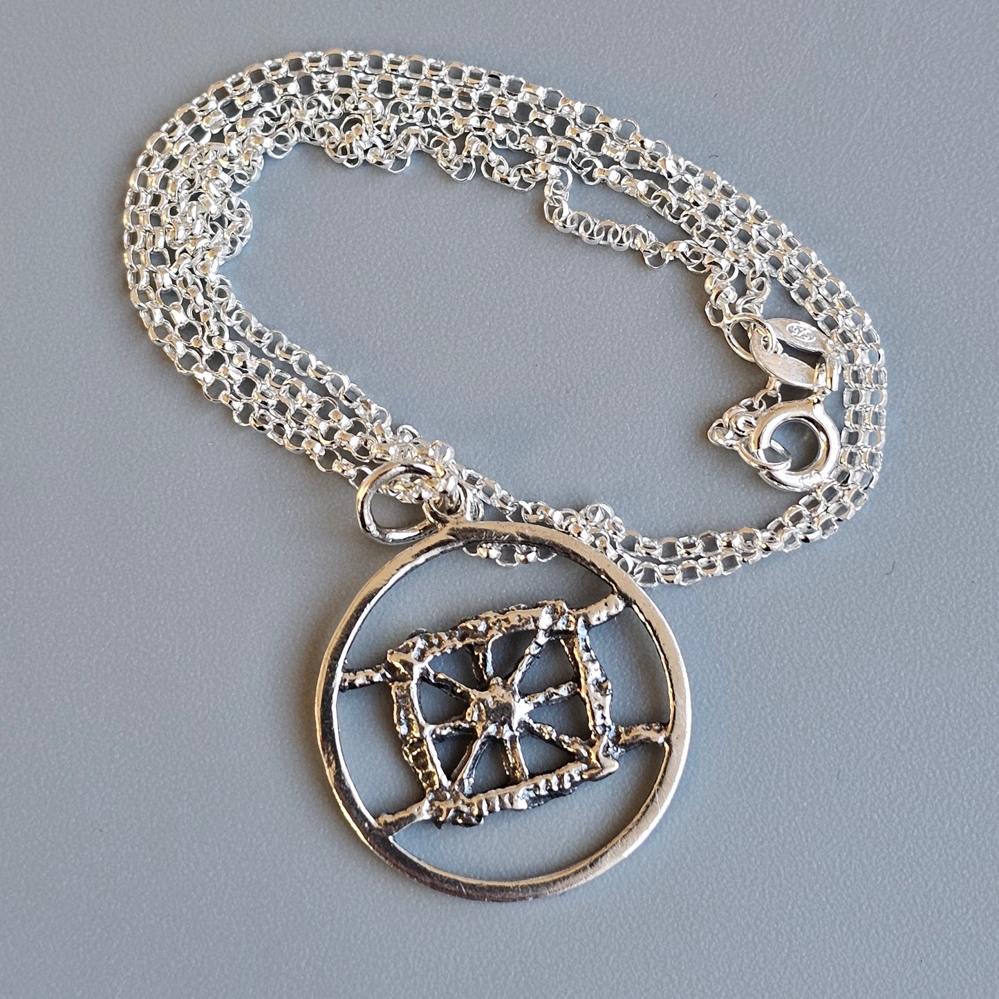 1960s Silver Lace Pitsi Design Necklace Pendant by Pentti Sarpaneva 1969