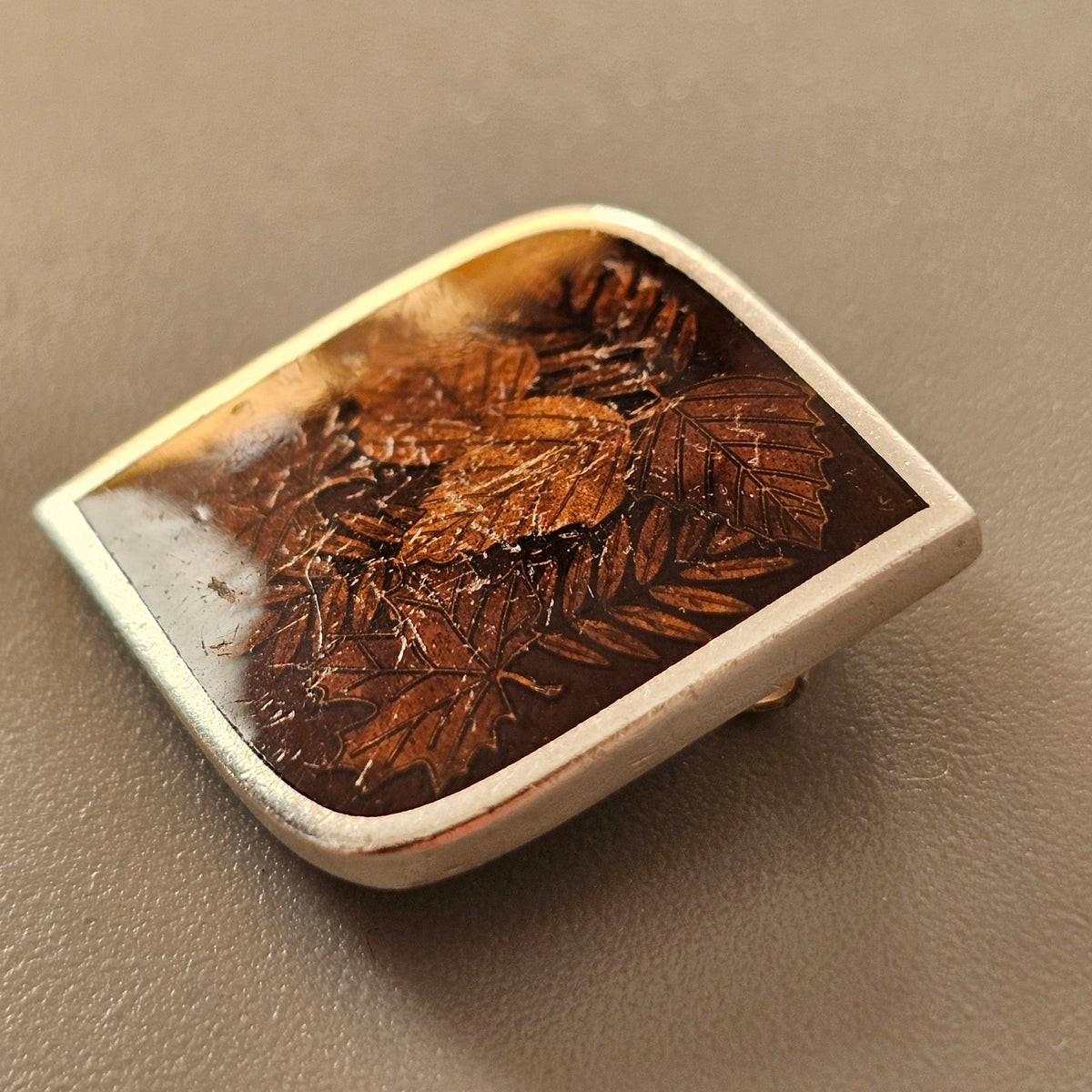 Contemporary Finnish Sterling Silver & Enamel Necklace Pendant Autumn 2009