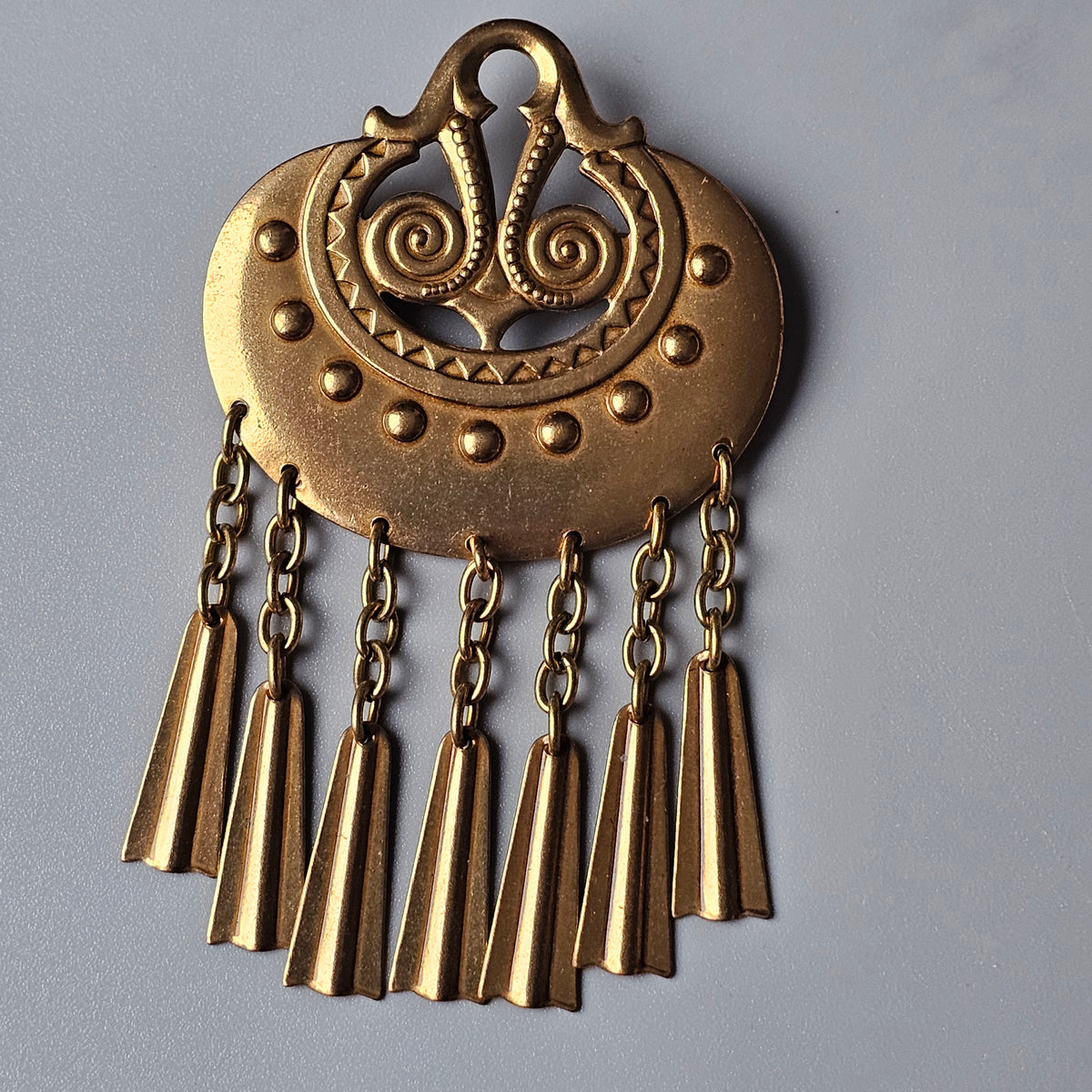 Large Kalevala Koru Moon Goddess Bronze Brooch by Germund Paaer Vintage Kuutar