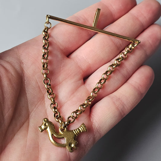 Vintage Finnish Kalevala Koru Lintunen Viking Style Bronze Tie Holder Bar