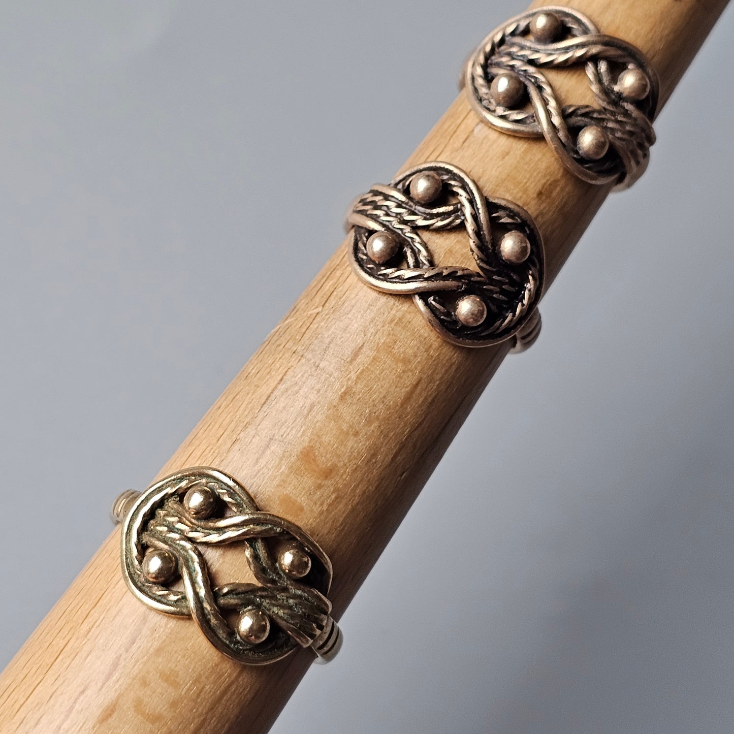 Kalevala Koru Vintage Finnish Middle Ages Viking Style Teljanneito Bronze Ring