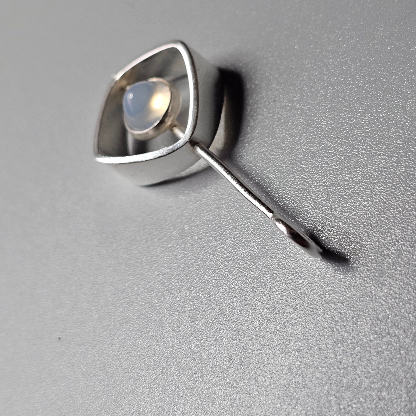 Modernist Silver & Chalcedony Silver Necklace Pendant by Elis Kauppi Kupittaan Kulta