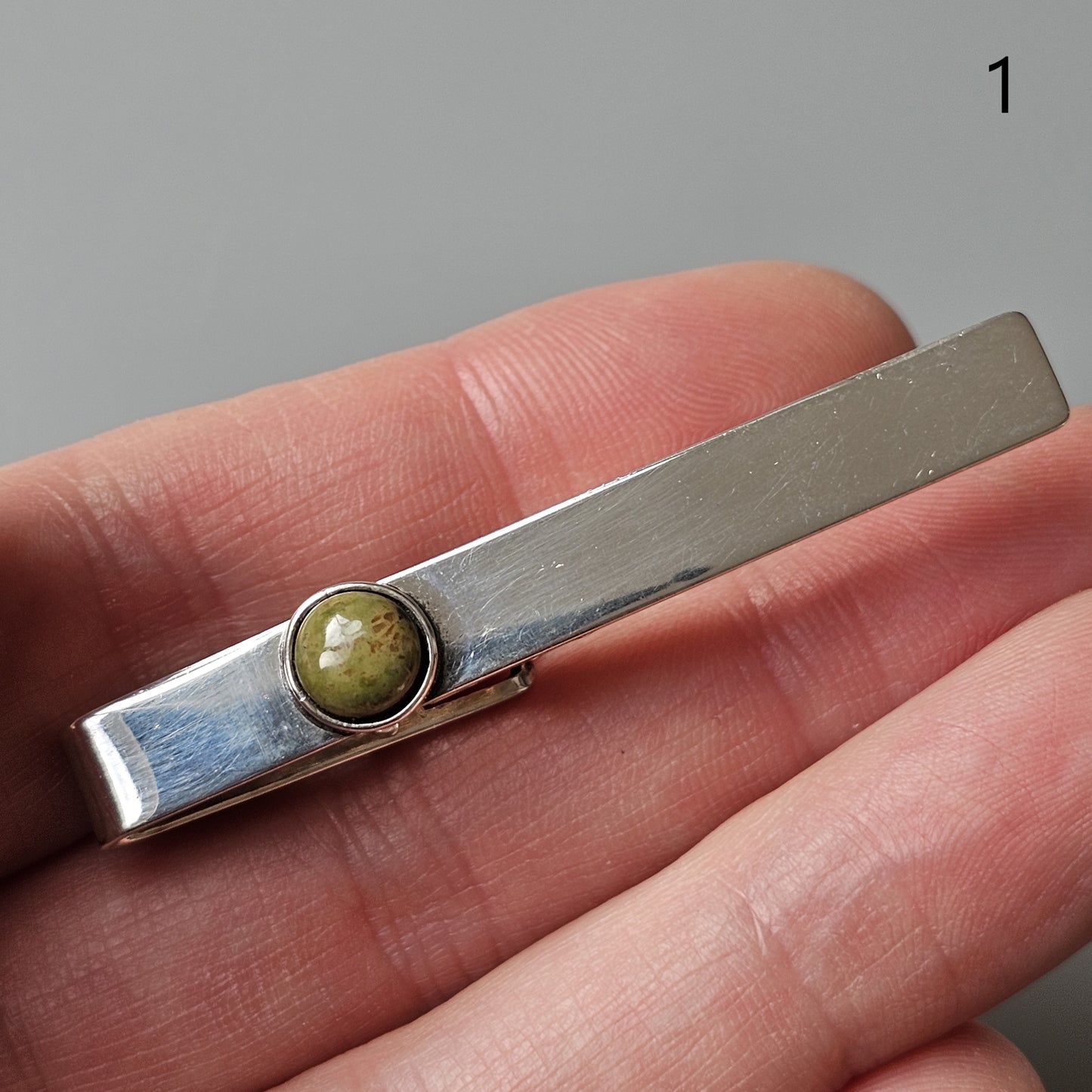 Vintage 1960s & 1990s Finnish Modernist Style Silver Tie Clips