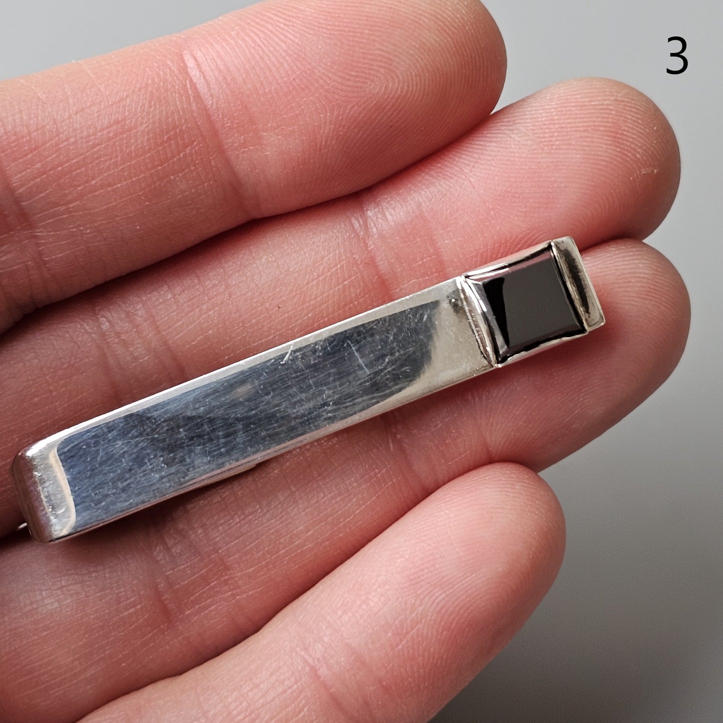 Vintage 1960s & 1990s Finnish Modernist Style Silver Tie Clips