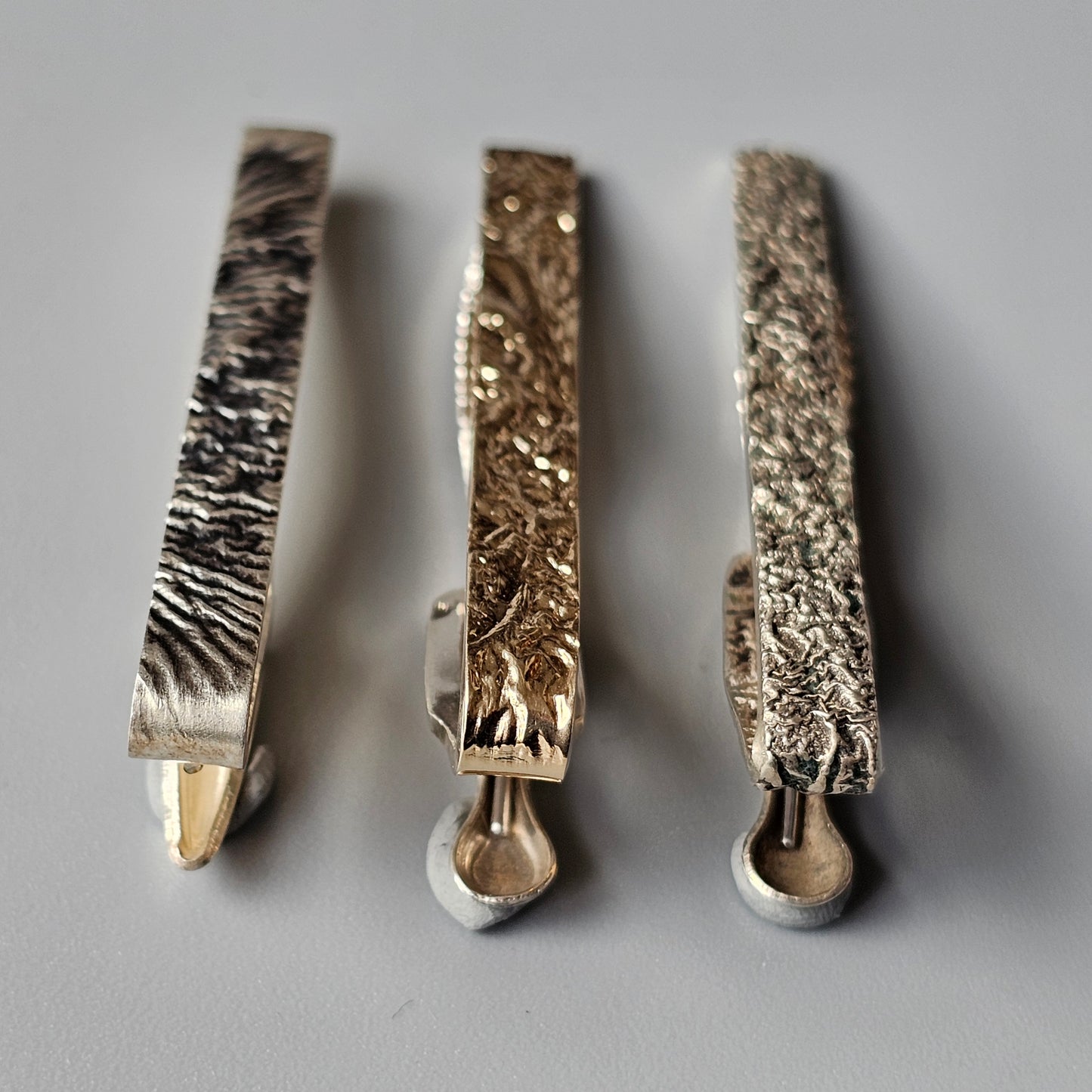 1960s Vintage Finnish Modernist Silver Tie Clips