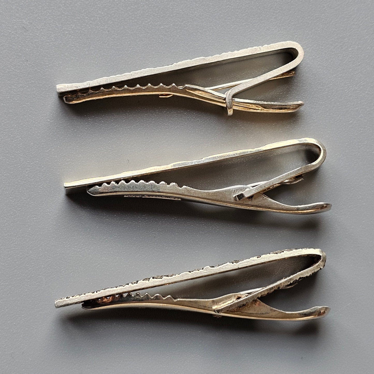 1960s Vintage Finnish Modernist Silver Tie Clips