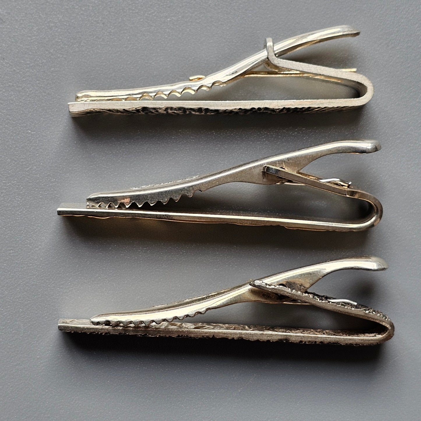 1960s Vintage Finnish Modernist Silver Tie Clips