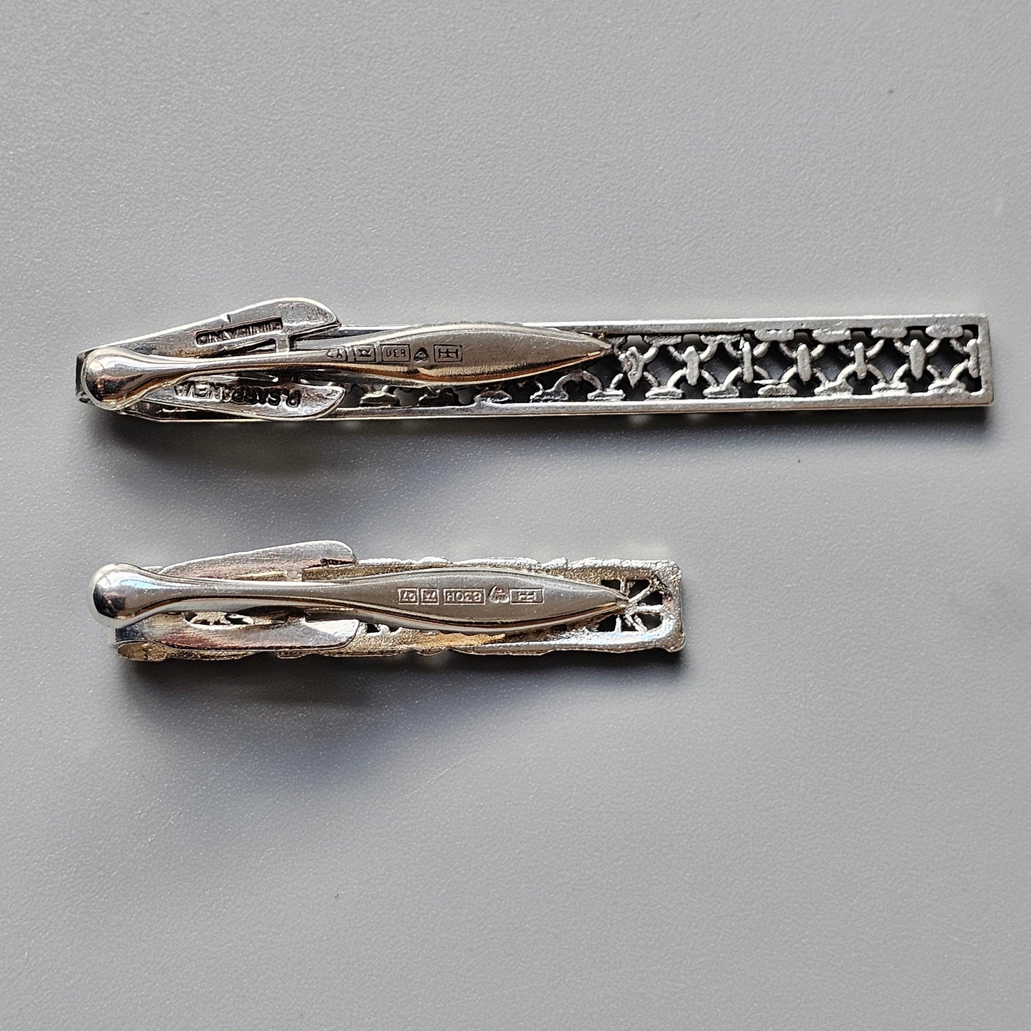 1970s 1960s Modernist Brutalist Silver Tie Clips By Finnish Pentti Sarpaneva
