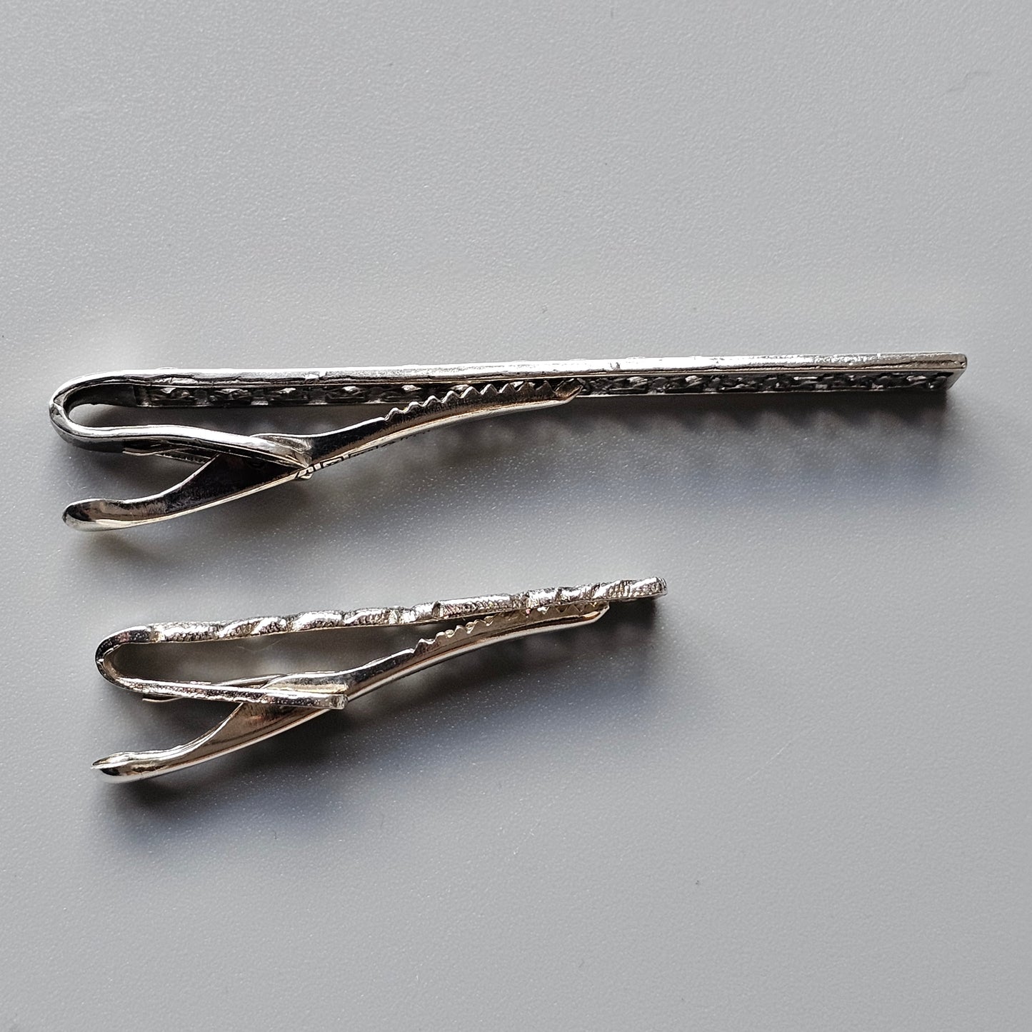 1970s 1960s Modernist Brutalist Silver Tie Clips By Finnish Pentti Sarpaneva