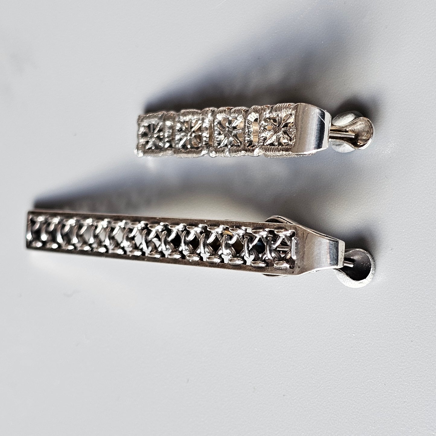 1970s 1960s Modernist Brutalist Silver Tie Clips By Finnish Pentti Sarpaneva