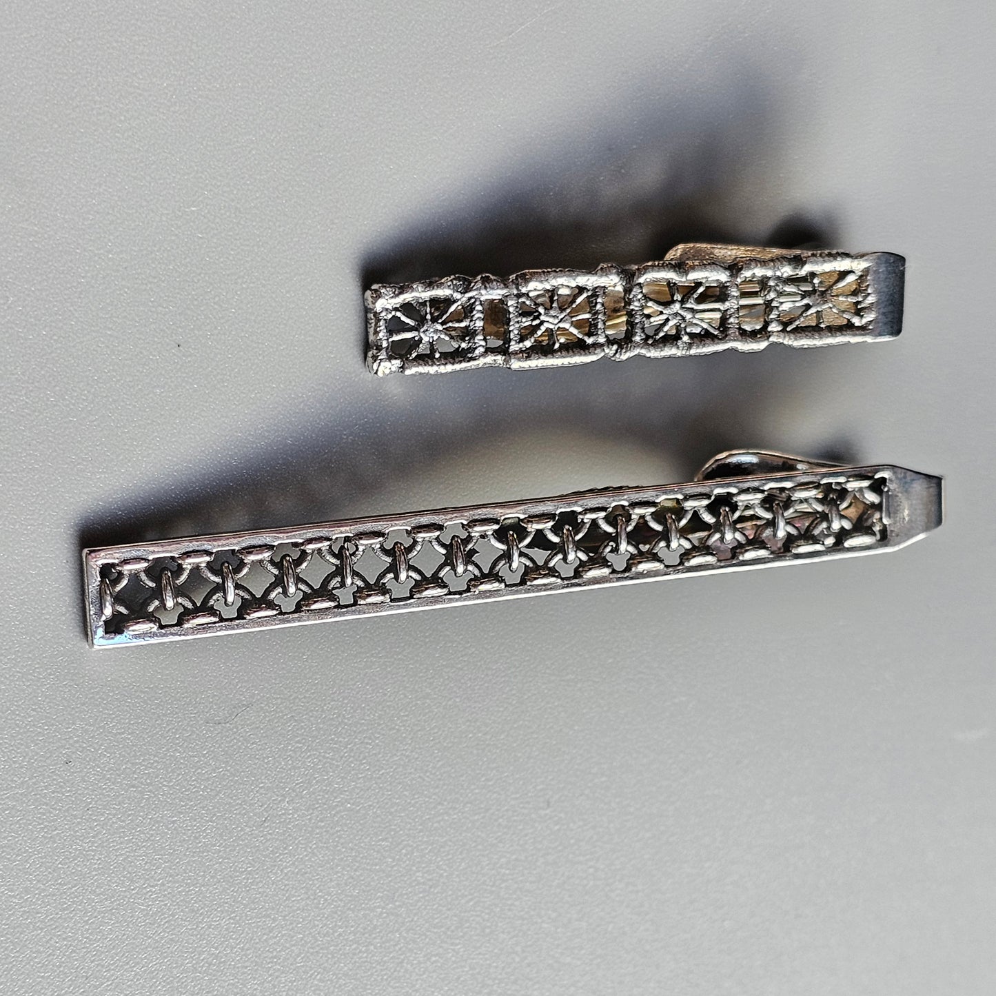 1970s 1960s Modernist Brutalist Silver Tie Clips By Finnish Pentti Sarpaneva