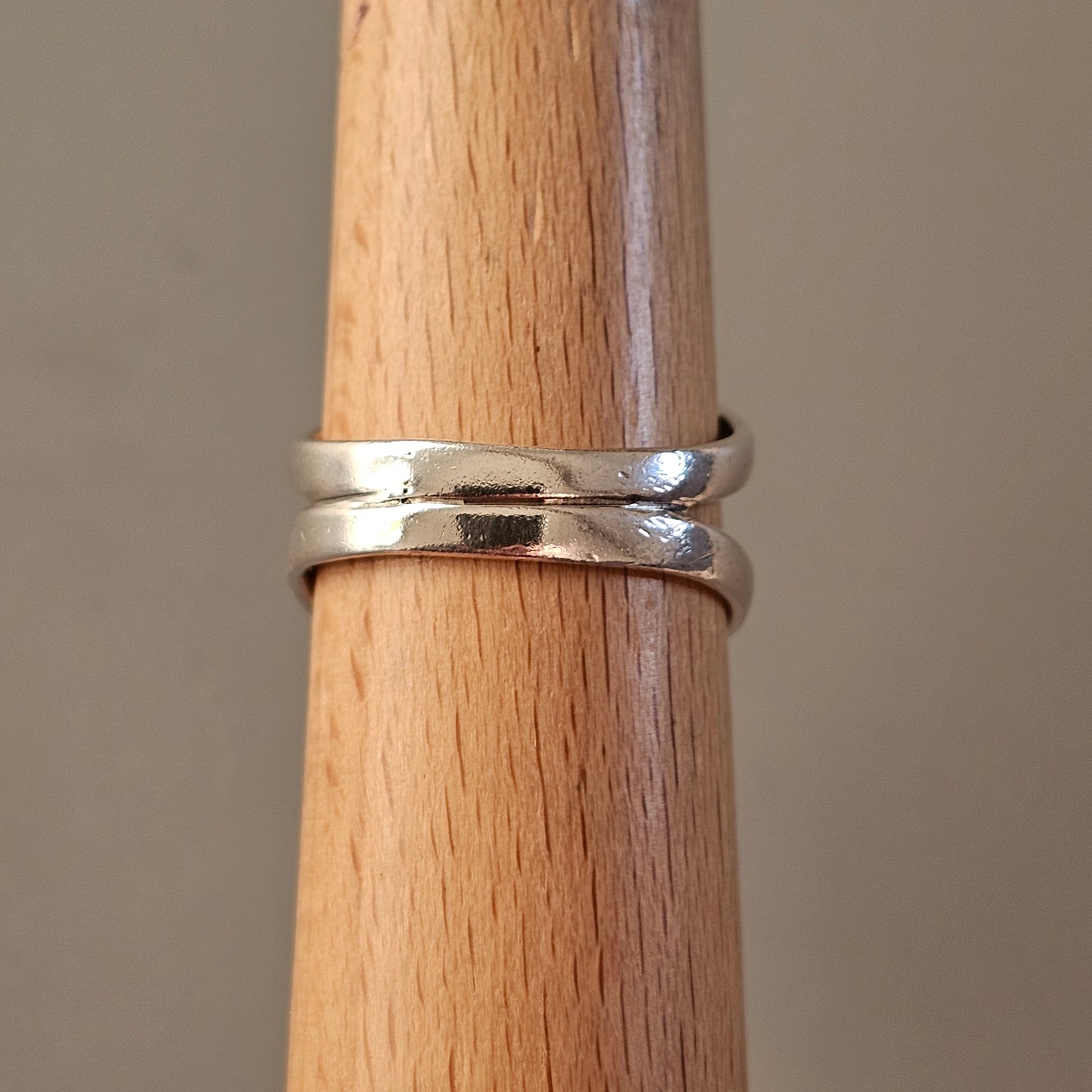 Chunky Vintage Sterling Silver & Golden Rutilated Quartz Ring