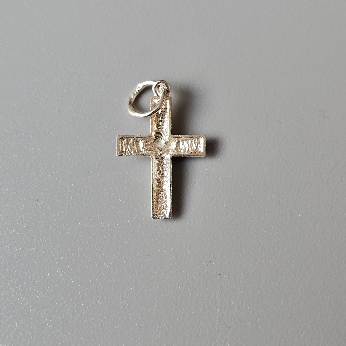 Finnish Modernist Style Sterling Silver Cross Charm Pendant