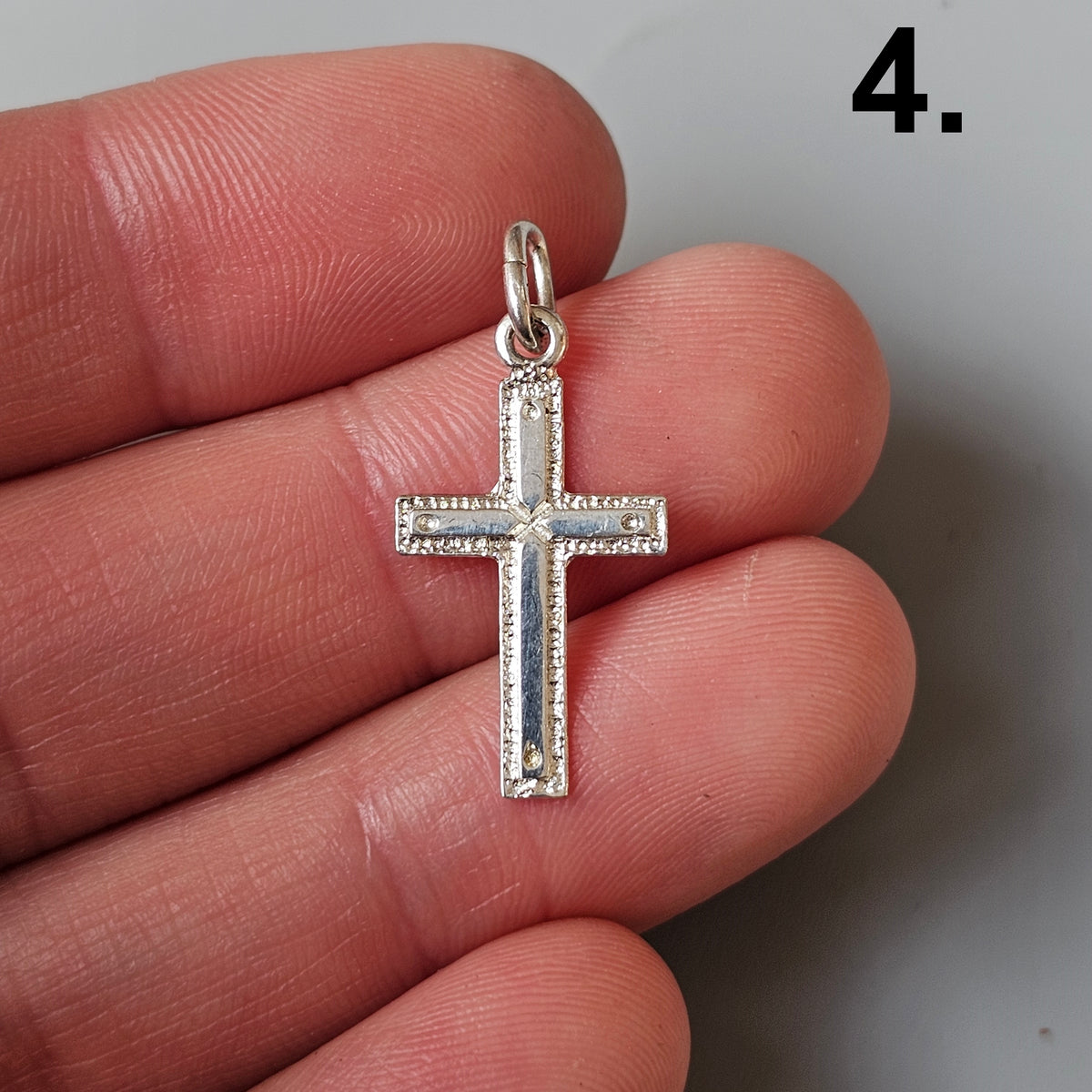 Vintage Finnish Modernist Style Silver Cross Pendant