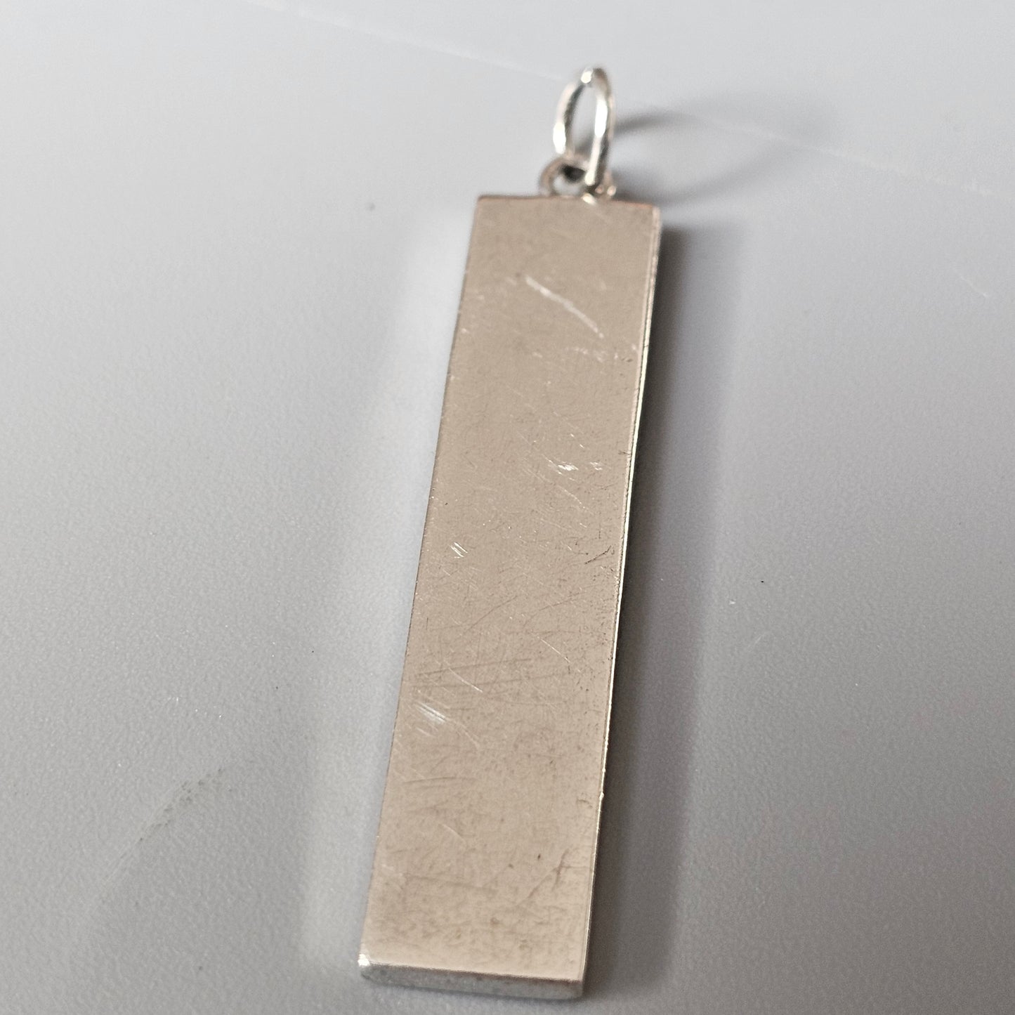 Hallmarked Vintage 1970s Sterling Silver Ingot Style Necklace Pendant 1977 - Silver Jubilee of Elizabeth II