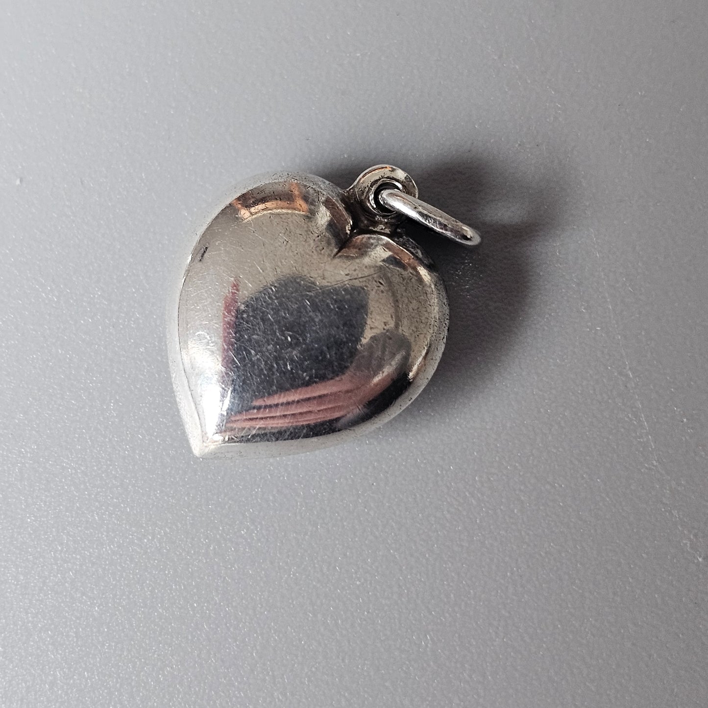 Vintage 60s 70s Finnish 830 Silver Heart Necklace Pendant Smaller