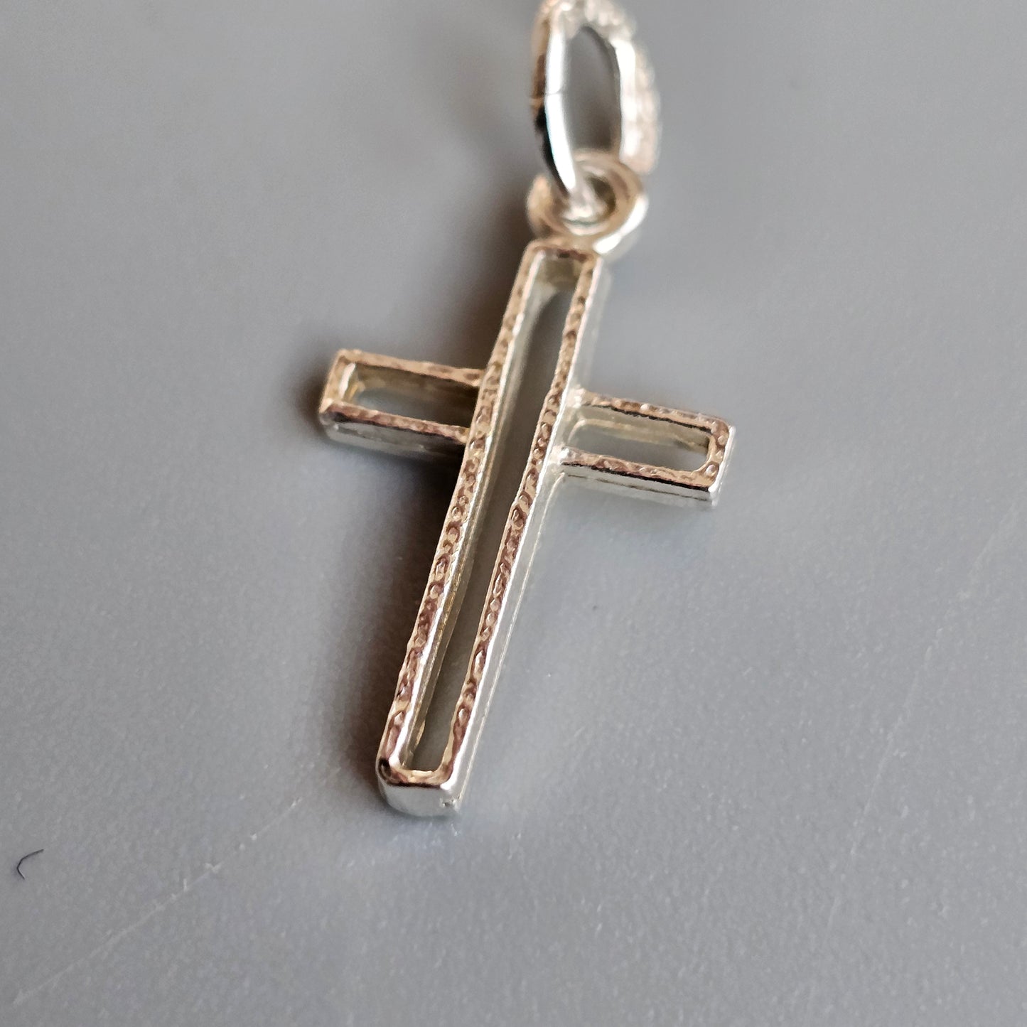 Small Vintage Finnish Modernist Style 830 Silver Cross Necklace Pendant by Turkukorut Aulin
