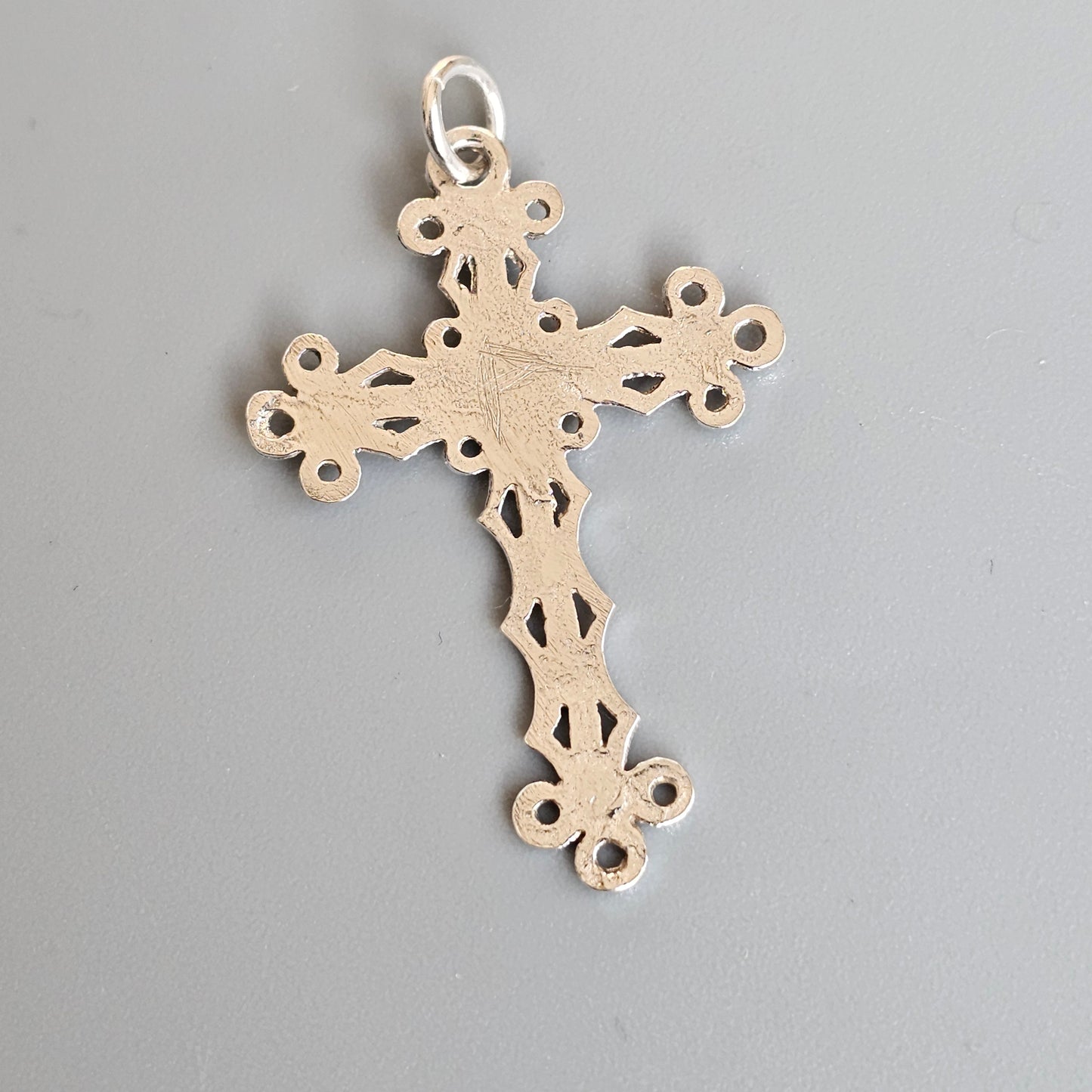 Vintage Gothic Style German 835 Silver Cross Necklace Pendant
