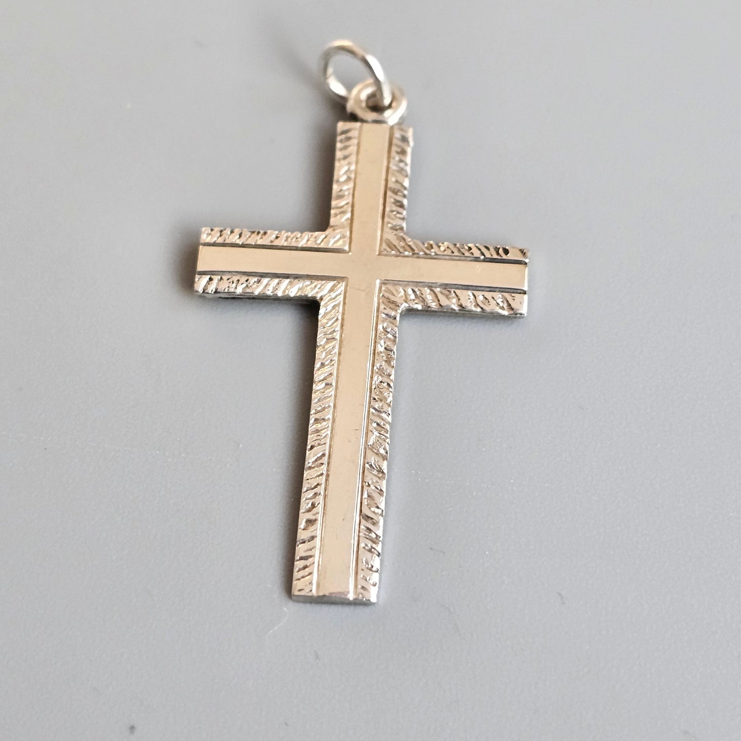 Vintage Finnish Modernist Style 830 Silver Cross Necklace Pendant