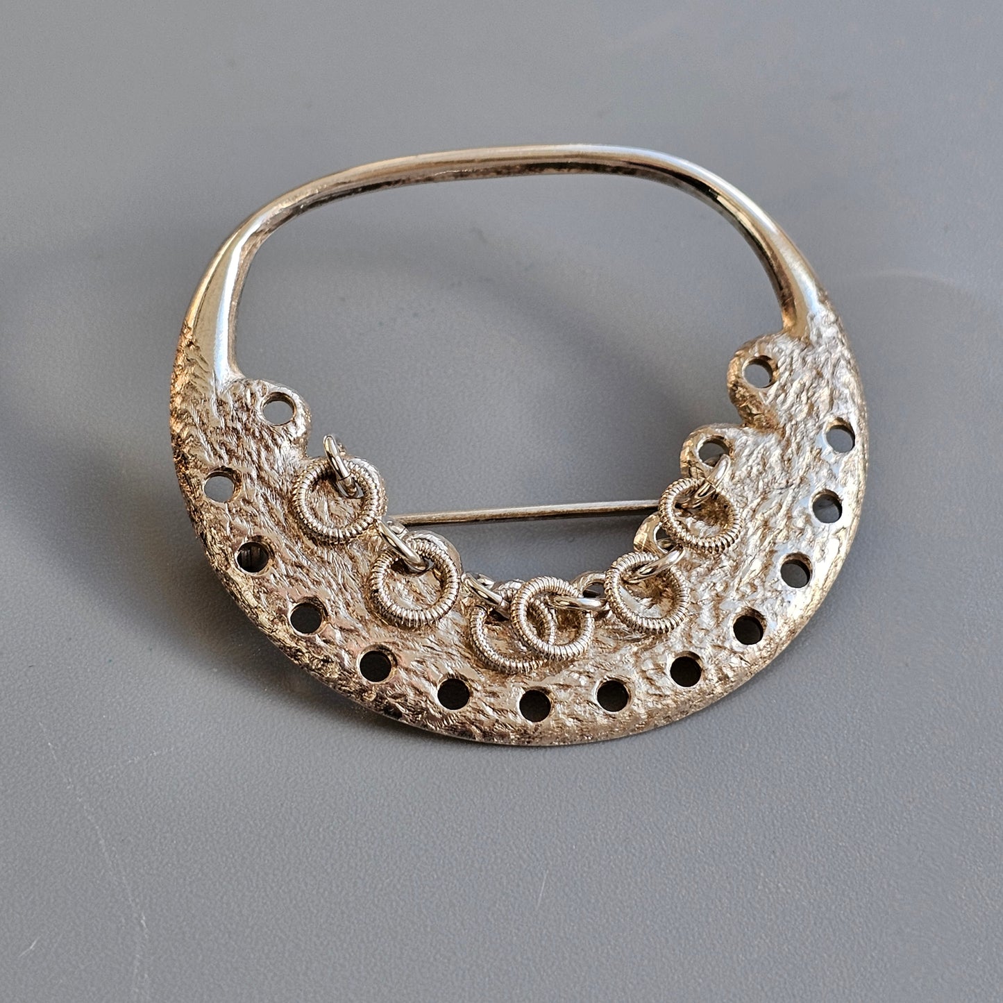 1960s Finnish Modernist Sterling Silver Brooch by Auran Kultaseppa 1969