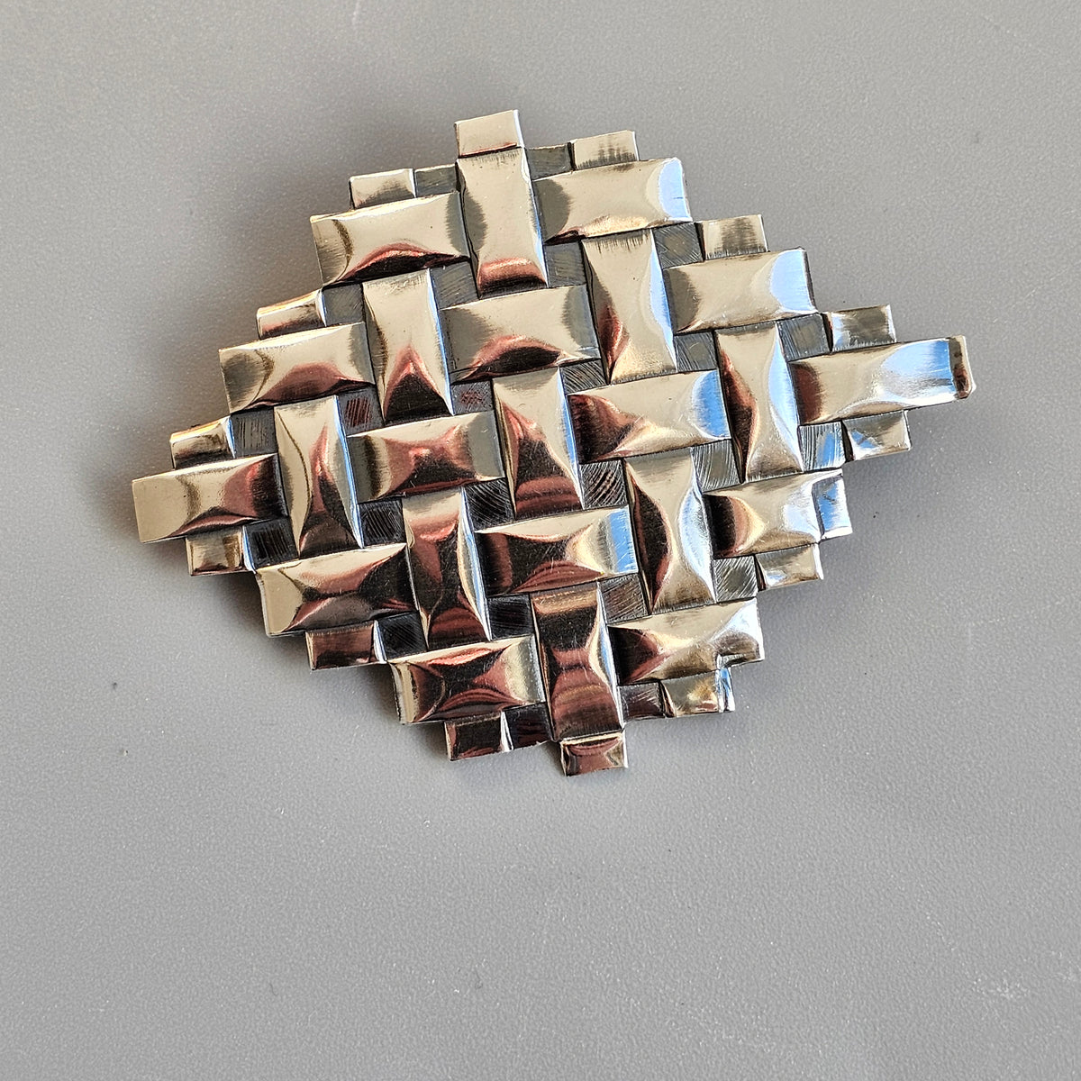1960s Finnish Modernist Era Abstract Silver Brooch By Turun Hopea