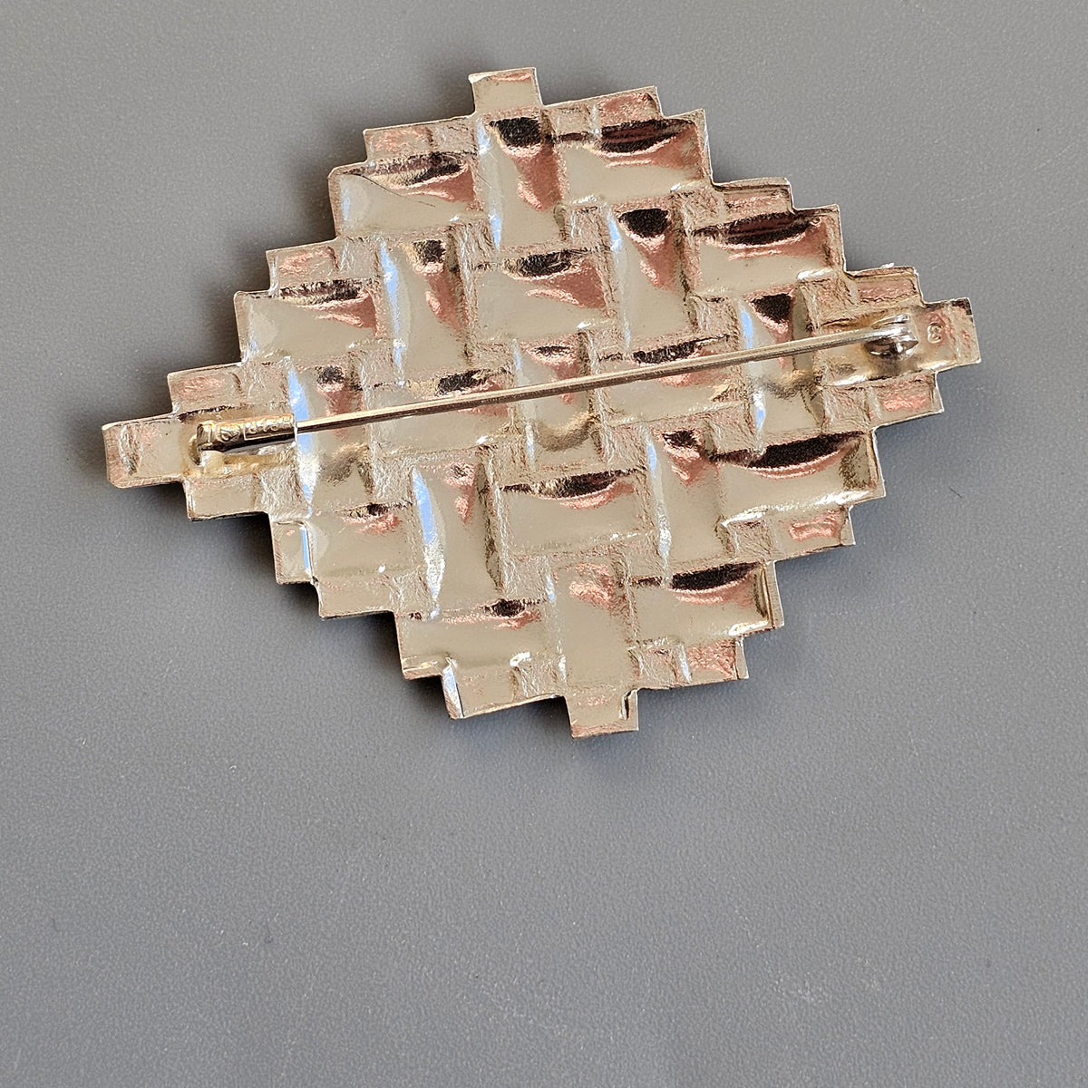 1960s Finnish Modernist Era Abstract Silver Brooch By Turun Hopea